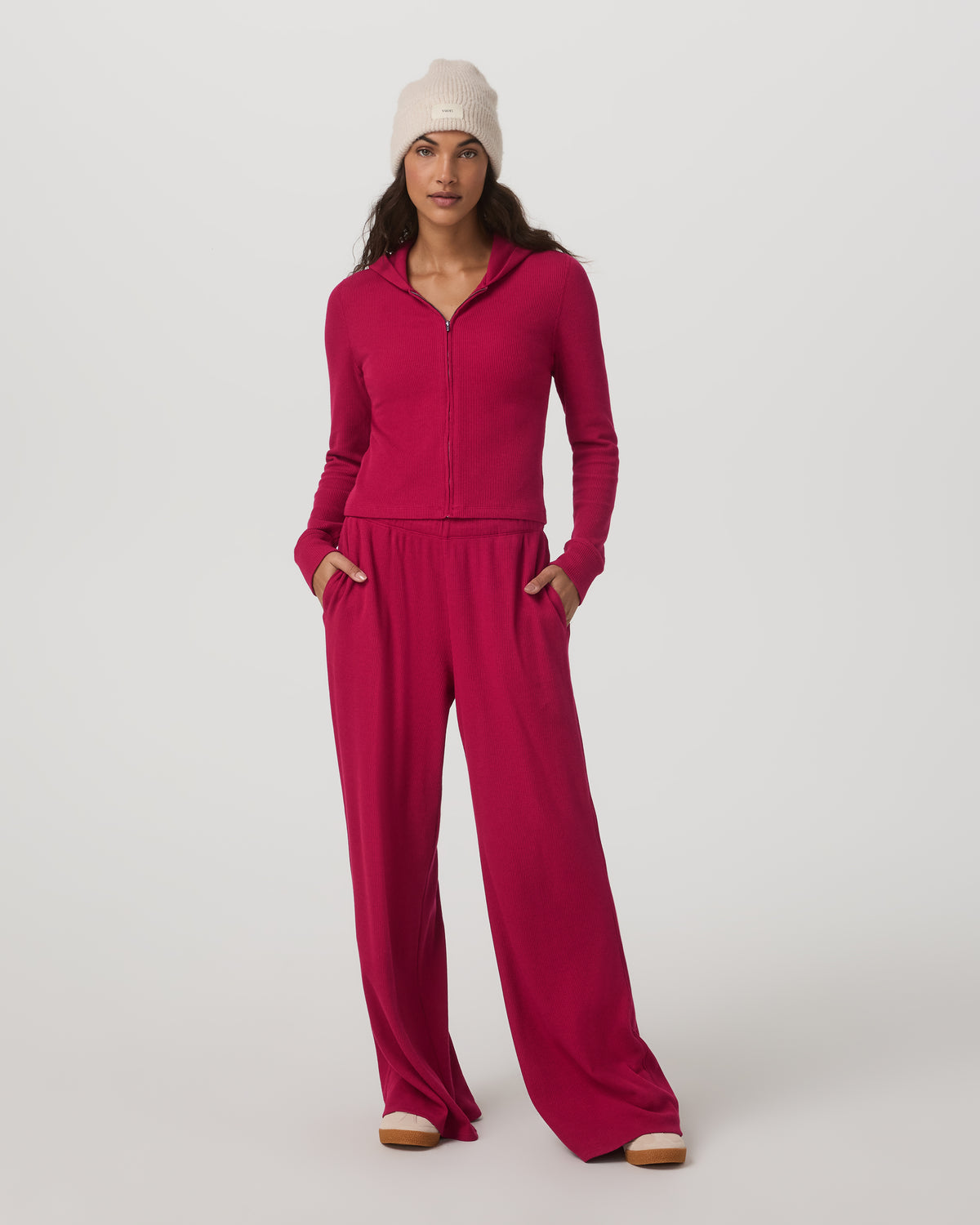 Women Vuori Waffle Full Zip Hoodie Women's Strawberry Hoodie