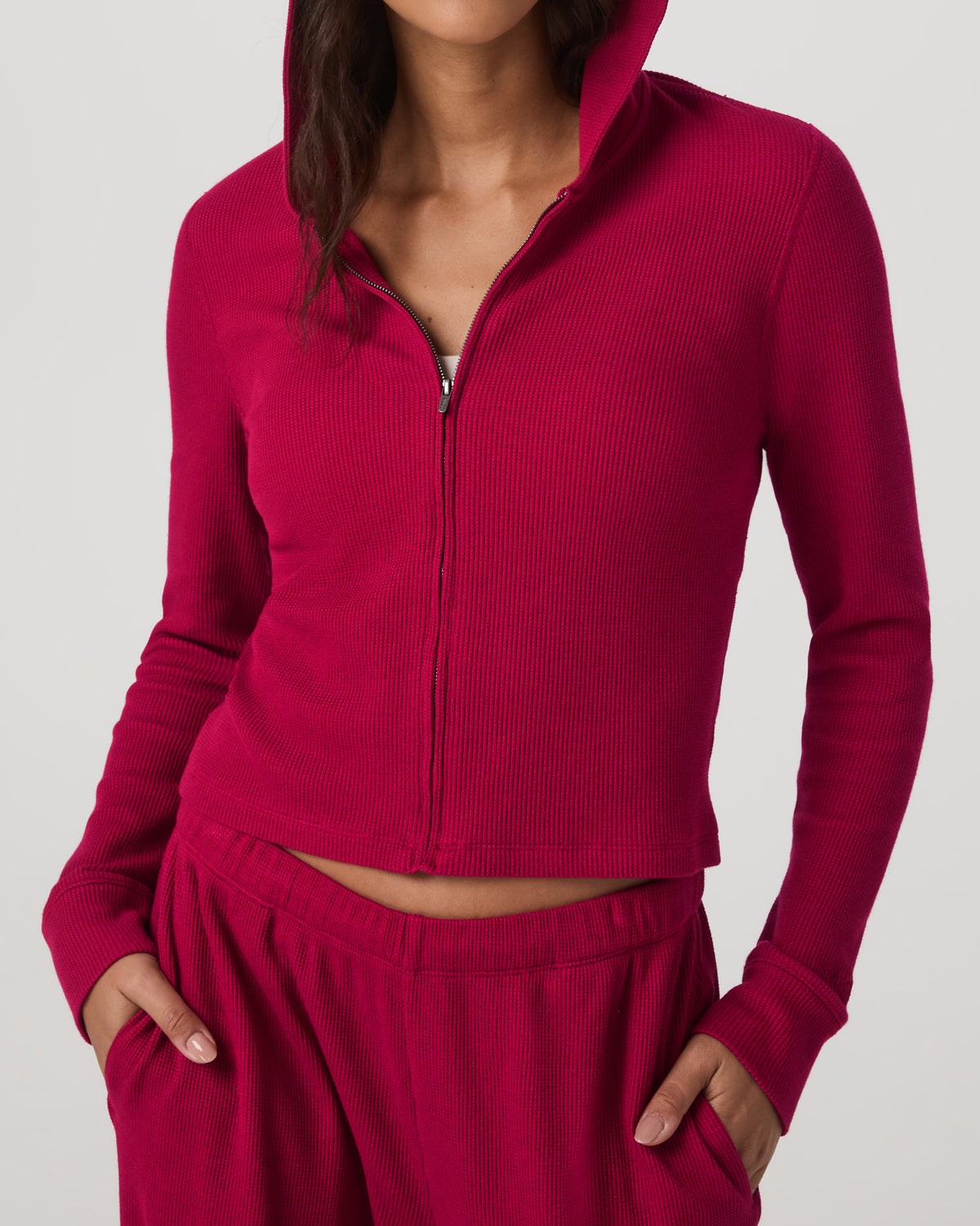 Women Vuori Waffle Full Zip Hoodie Women's Strawberry Hoodie