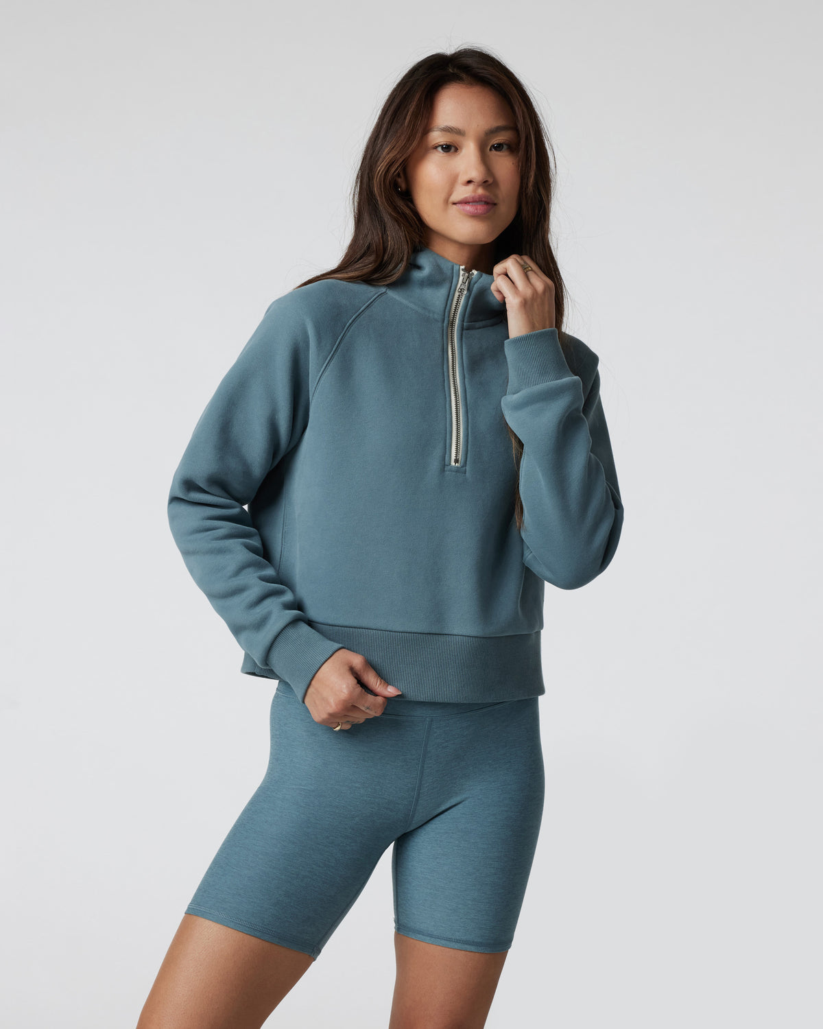 Women Vuori Restore Half Zip Hoodie Women's Smoke Blue Hoodie