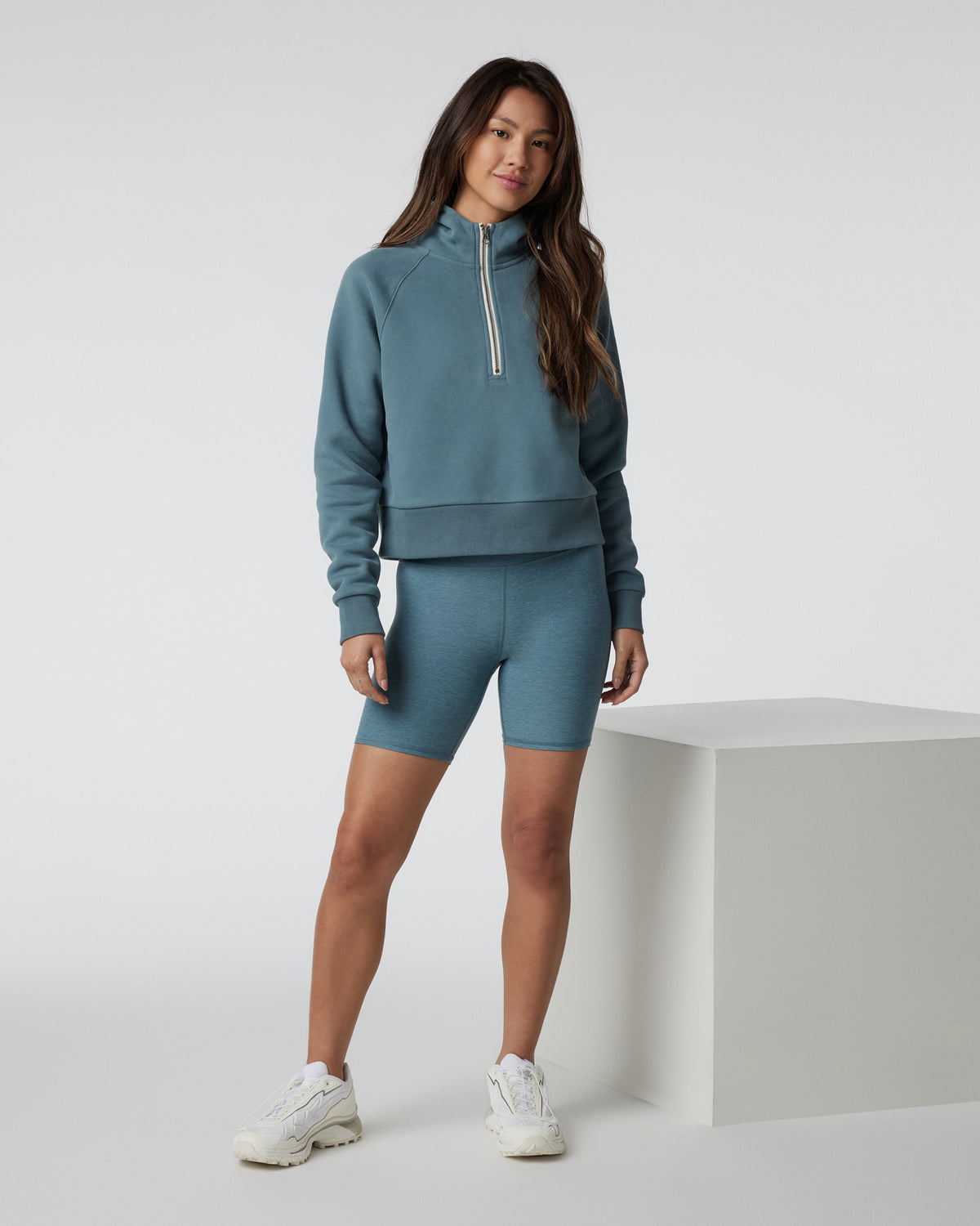 Women Vuori Restore Half Zip Hoodie Women's Smoke Blue Hoodie