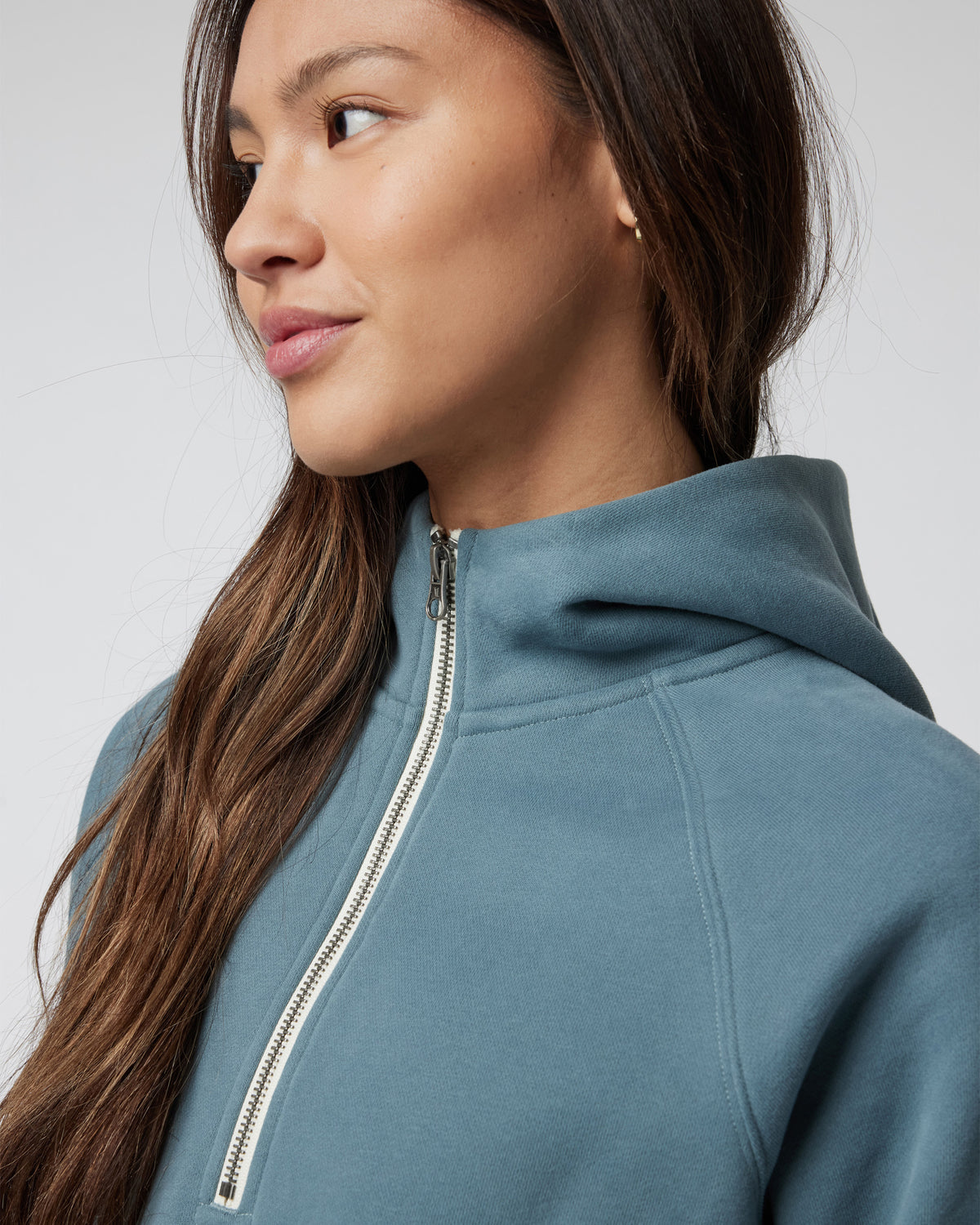 Women Vuori Restore Half Zip Hoodie Women's Smoke Blue Hoodie