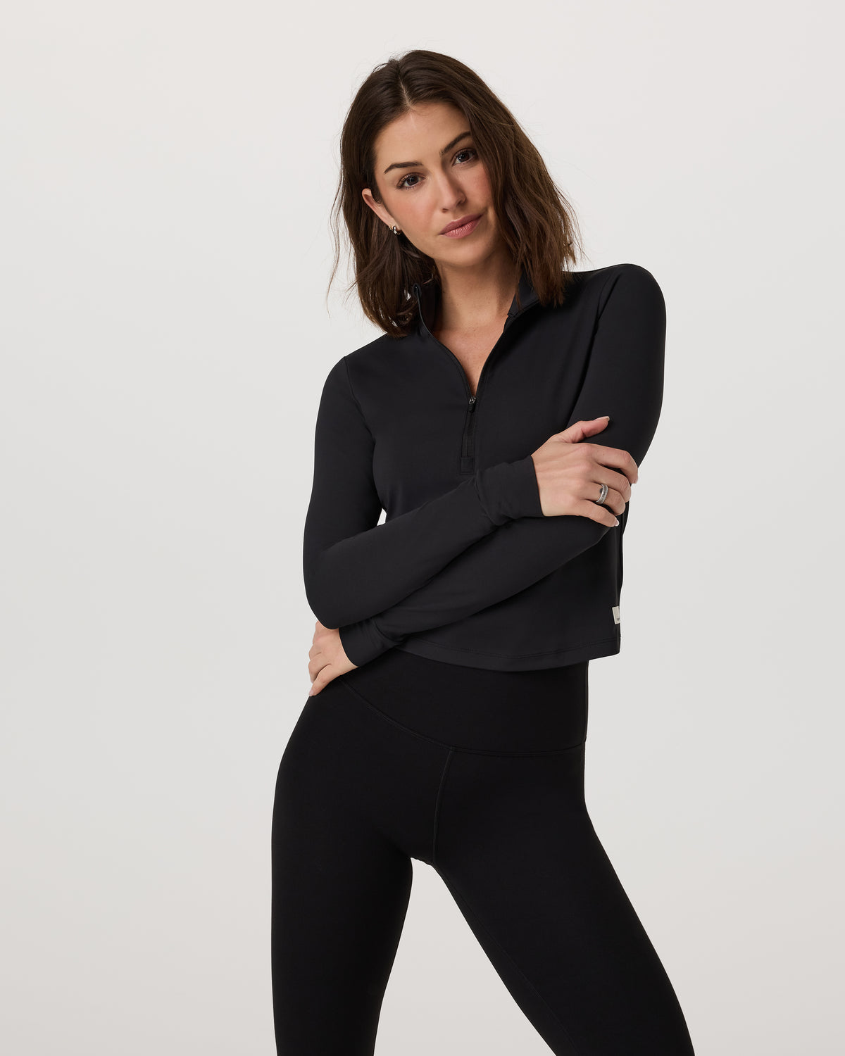 Women Vuori Studio Half Zip Women's Black Workout Jacket