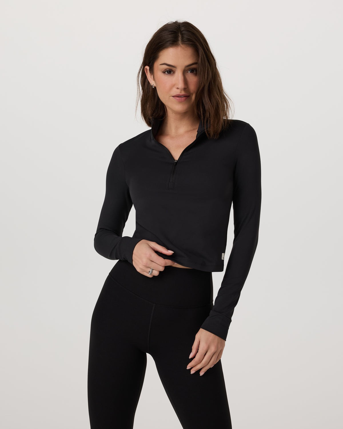 Women Vuori Studio Half Zip Women's Black Workout Jacket
