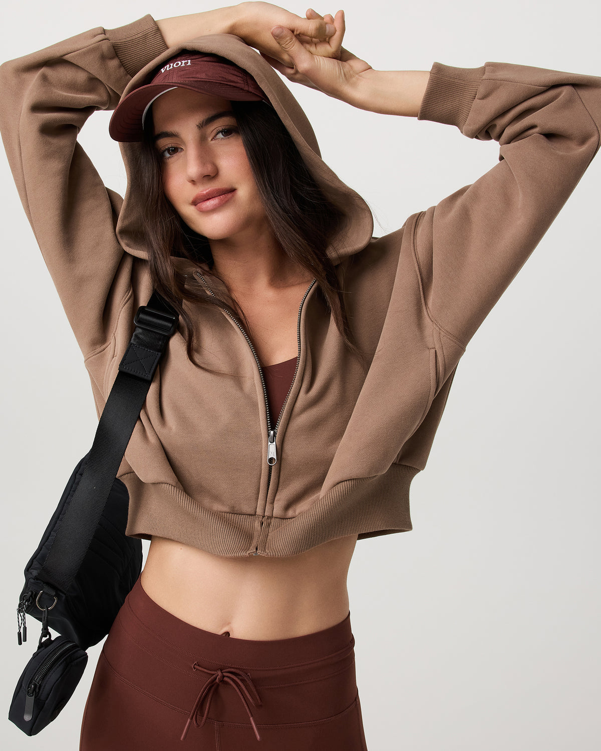 Women Vuori Restore Mini Full Zip Hoodie Women's Nutmeg Jacket