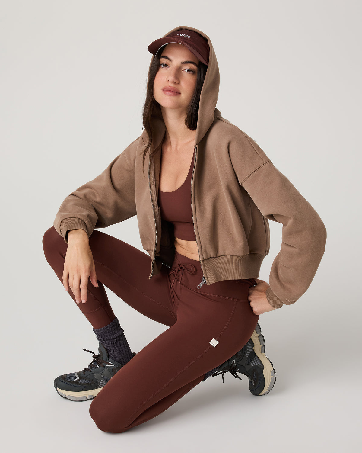 Women Vuori Restore Mini Full Zip Hoodie Women's Nutmeg Jacket