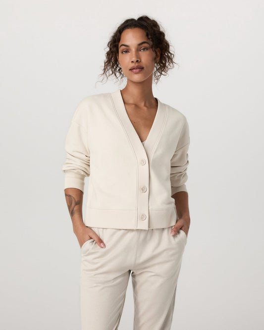 Women Vuori Sedona Cardigan Women's Bone Button-Down Sweater