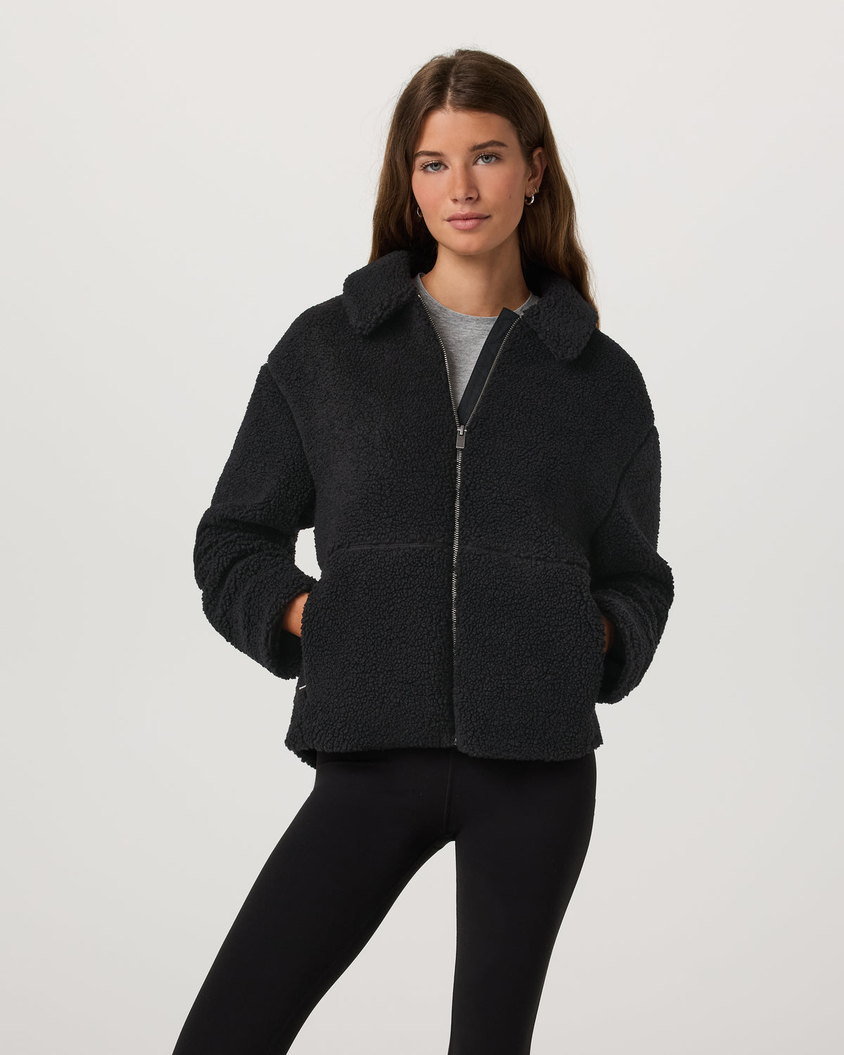 Women Vuori Lou Full Zip Jacket Women's Black Fleece Jacket