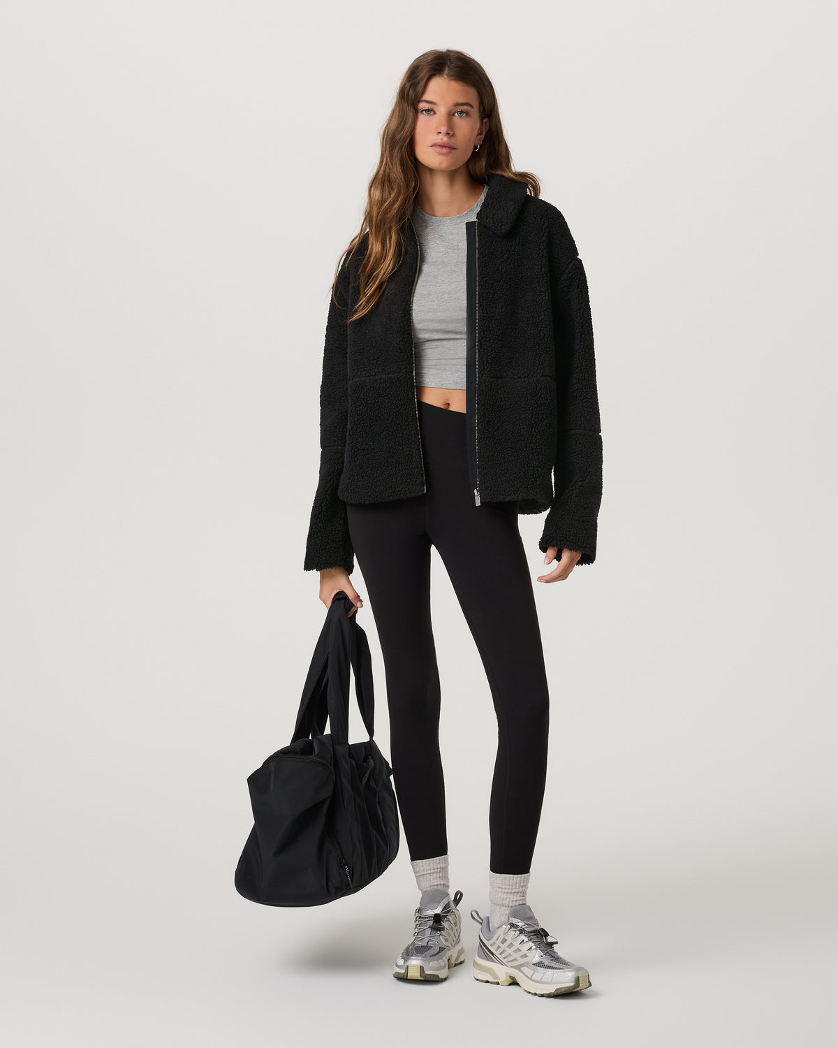 Women Vuori Lou Full Zip Jacket Women's Black Fleece Jacket