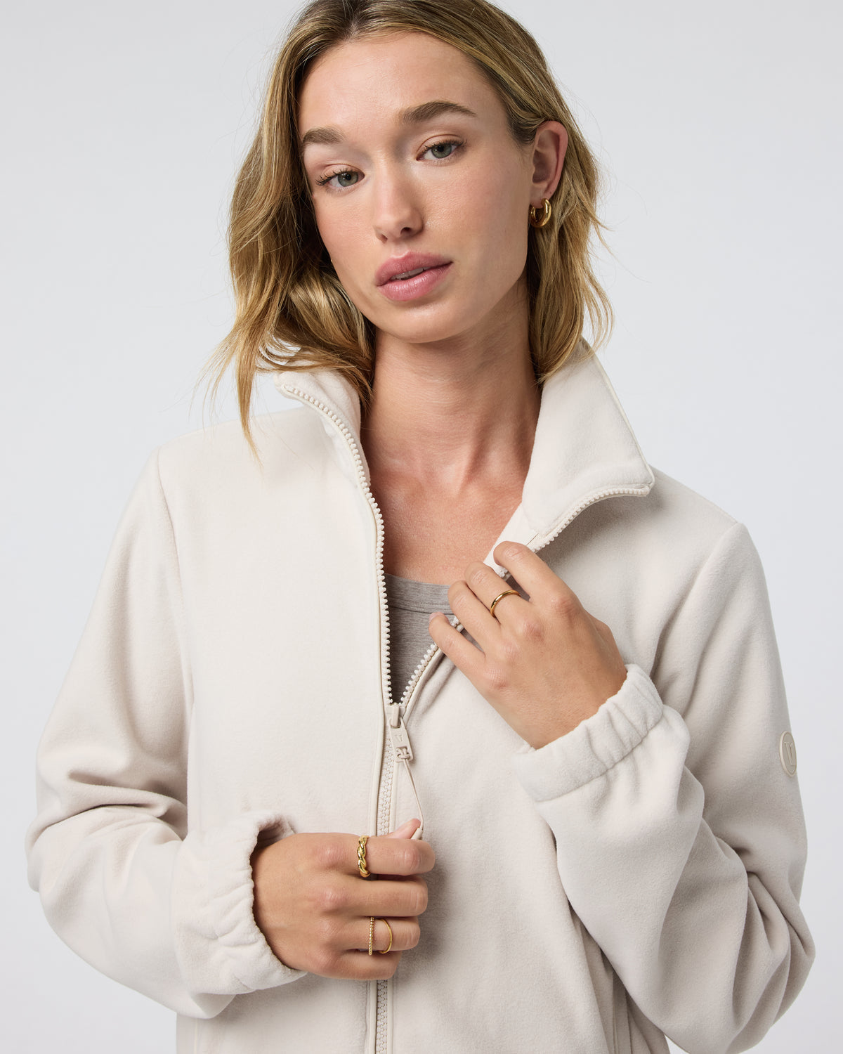 Women Vuori Women's Aspen Full Zip Dune Fleece Pullover