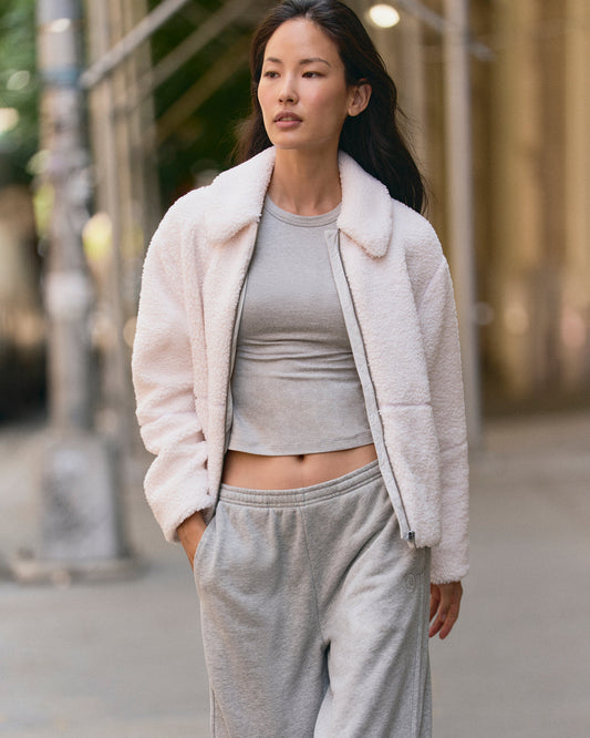 Women Vuori Lou Full Zip Jacket Women's Marshmallow Fleece Jacket