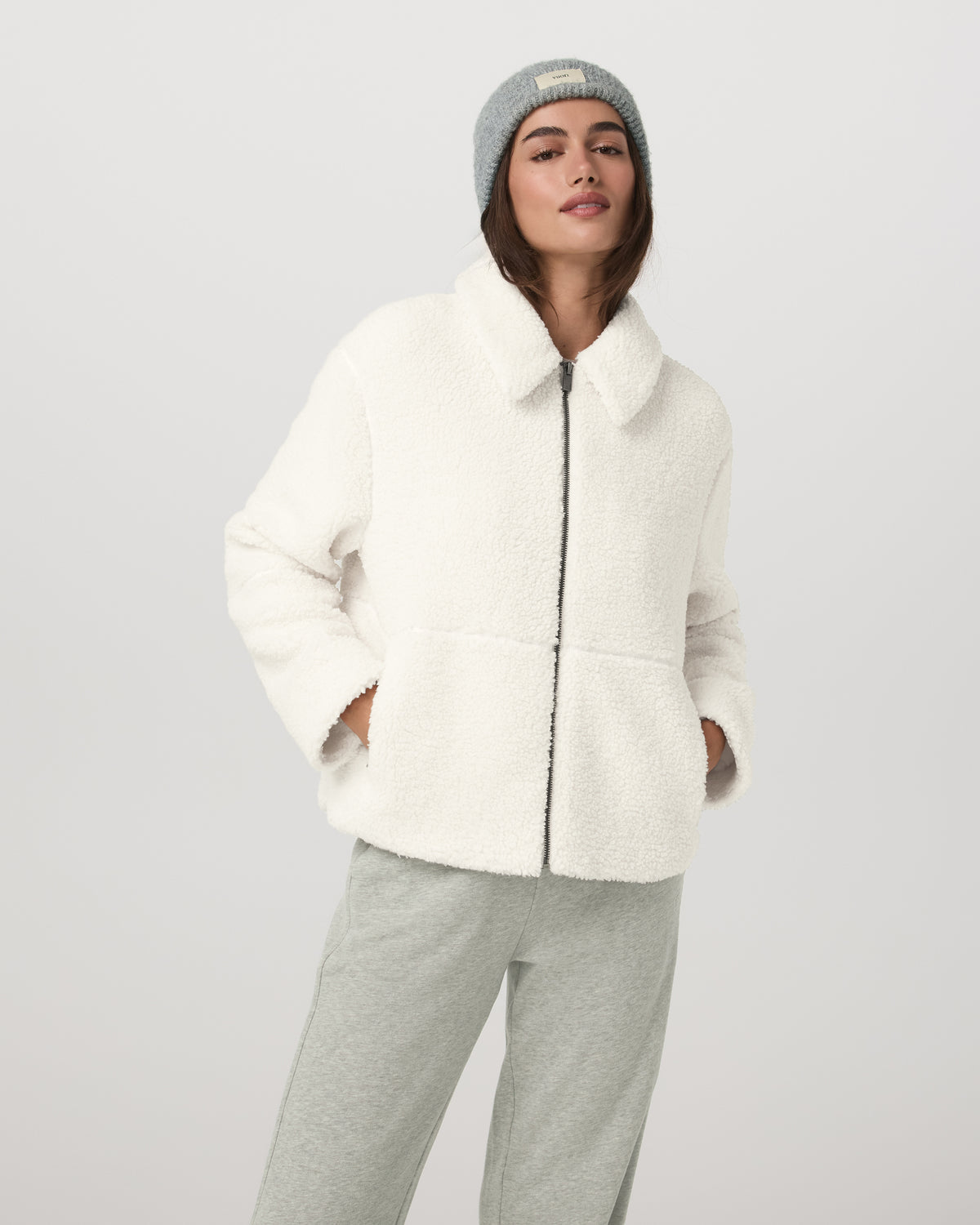 Women Vuori Lou Full Zip Jacket Women's Marshmallow Fleece Jacket