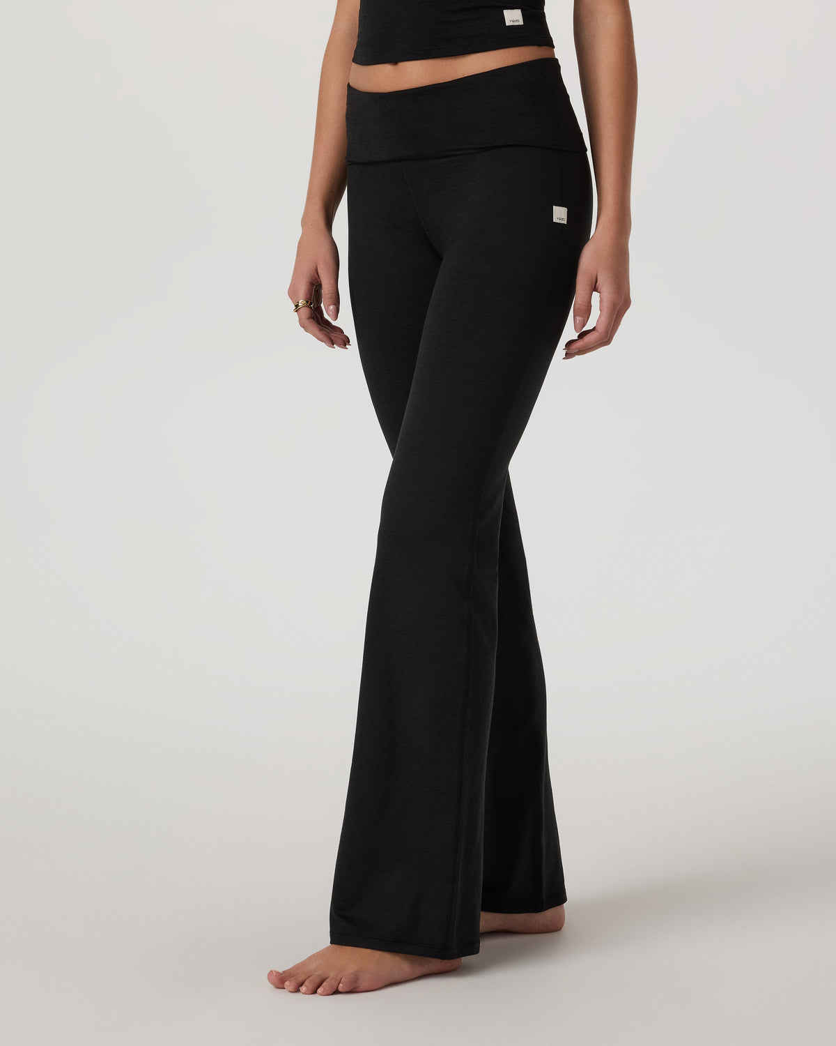 Women Vuori Halo Foldover Pant Black Heather