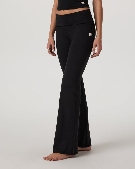 Women Vuori Halo Foldover Pant Black Heather
