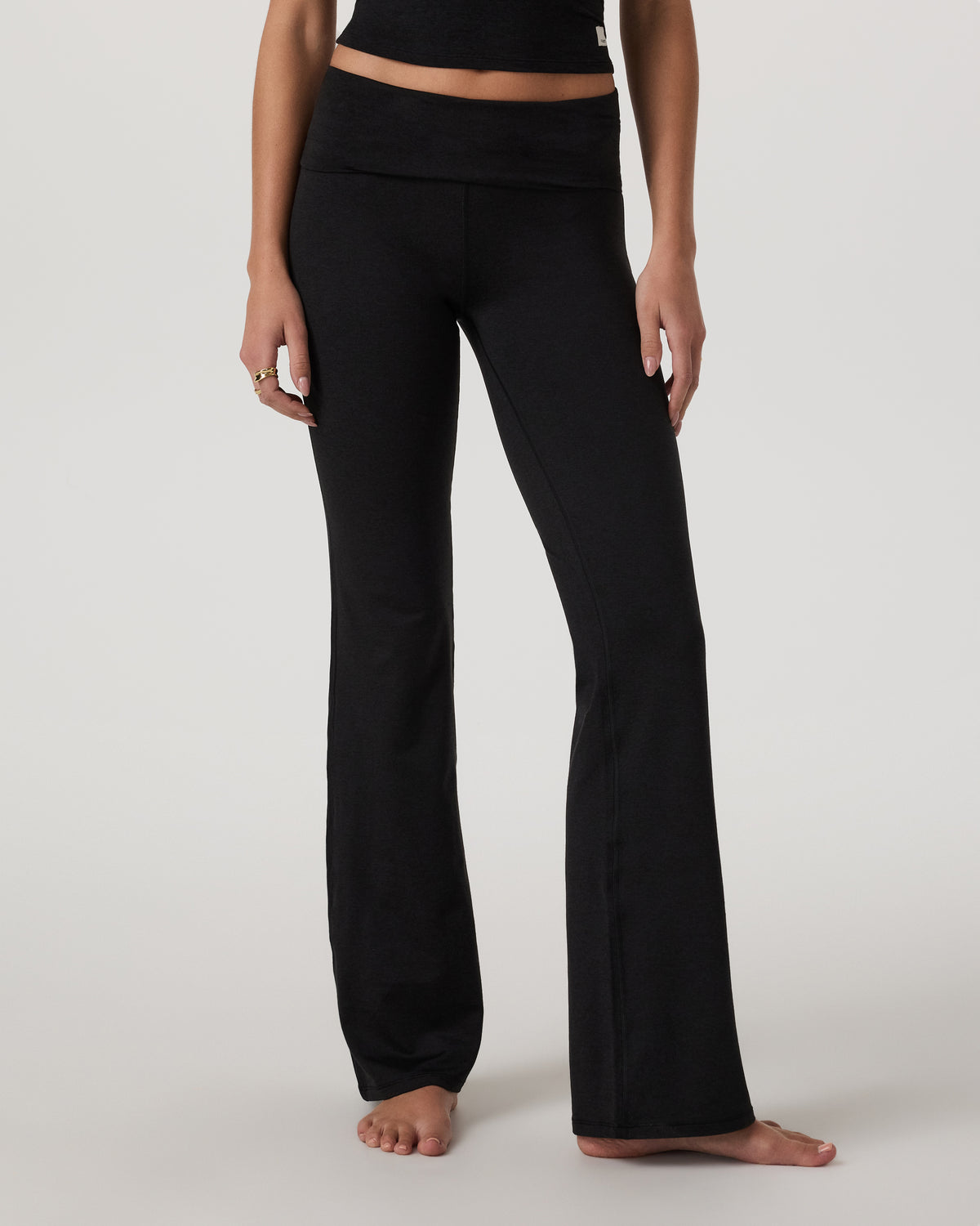 Women Vuori Halo Foldover Pant Black Heather