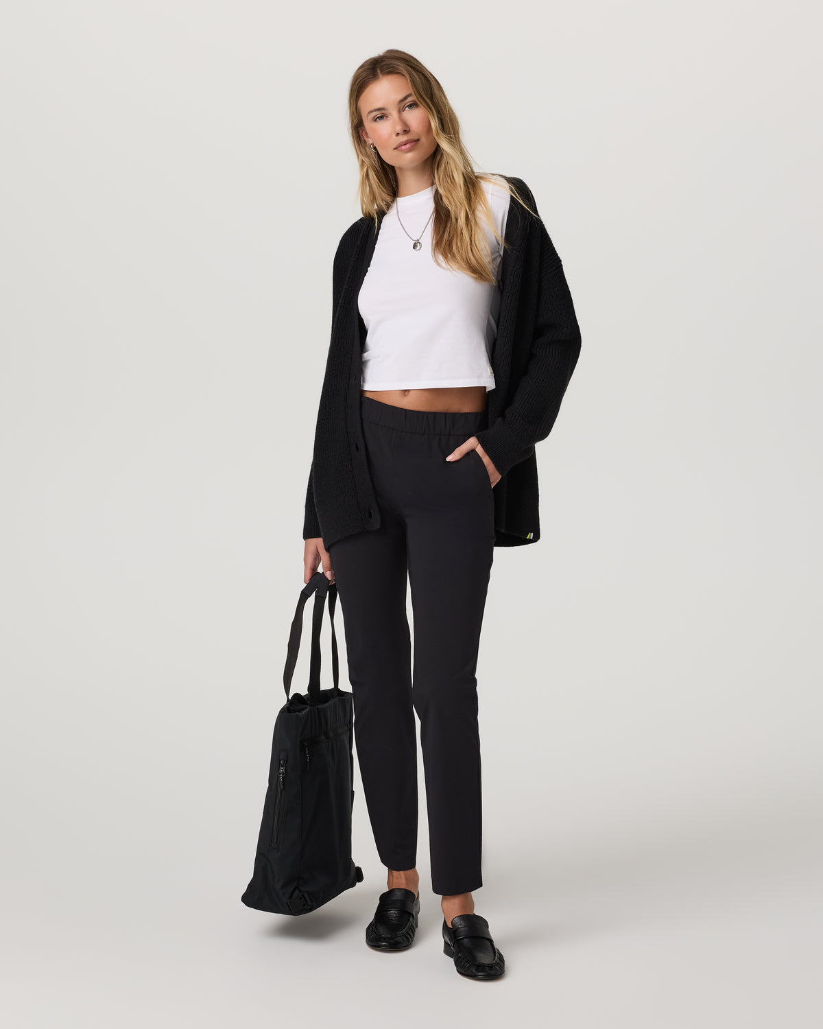 Women Vuori Miles Ankle Pant - Long Women's Black Performance Pants
