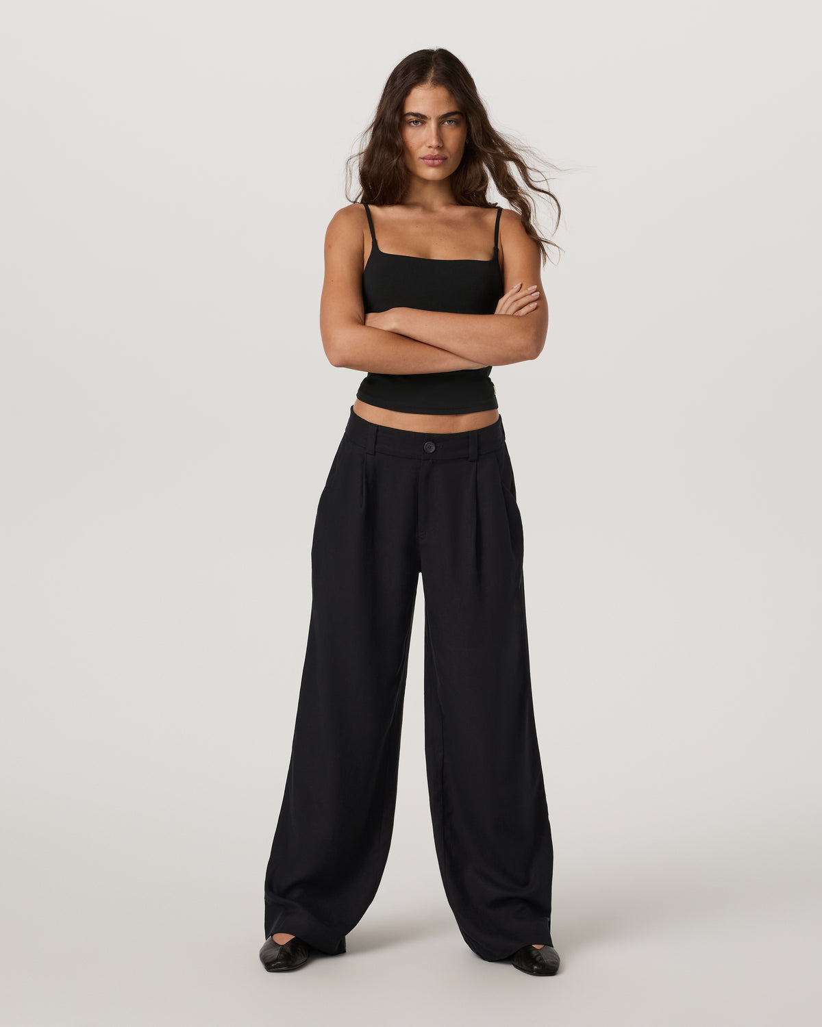 Women Vuori Trestles Twill Wideleg Women's Black Trouser Pants