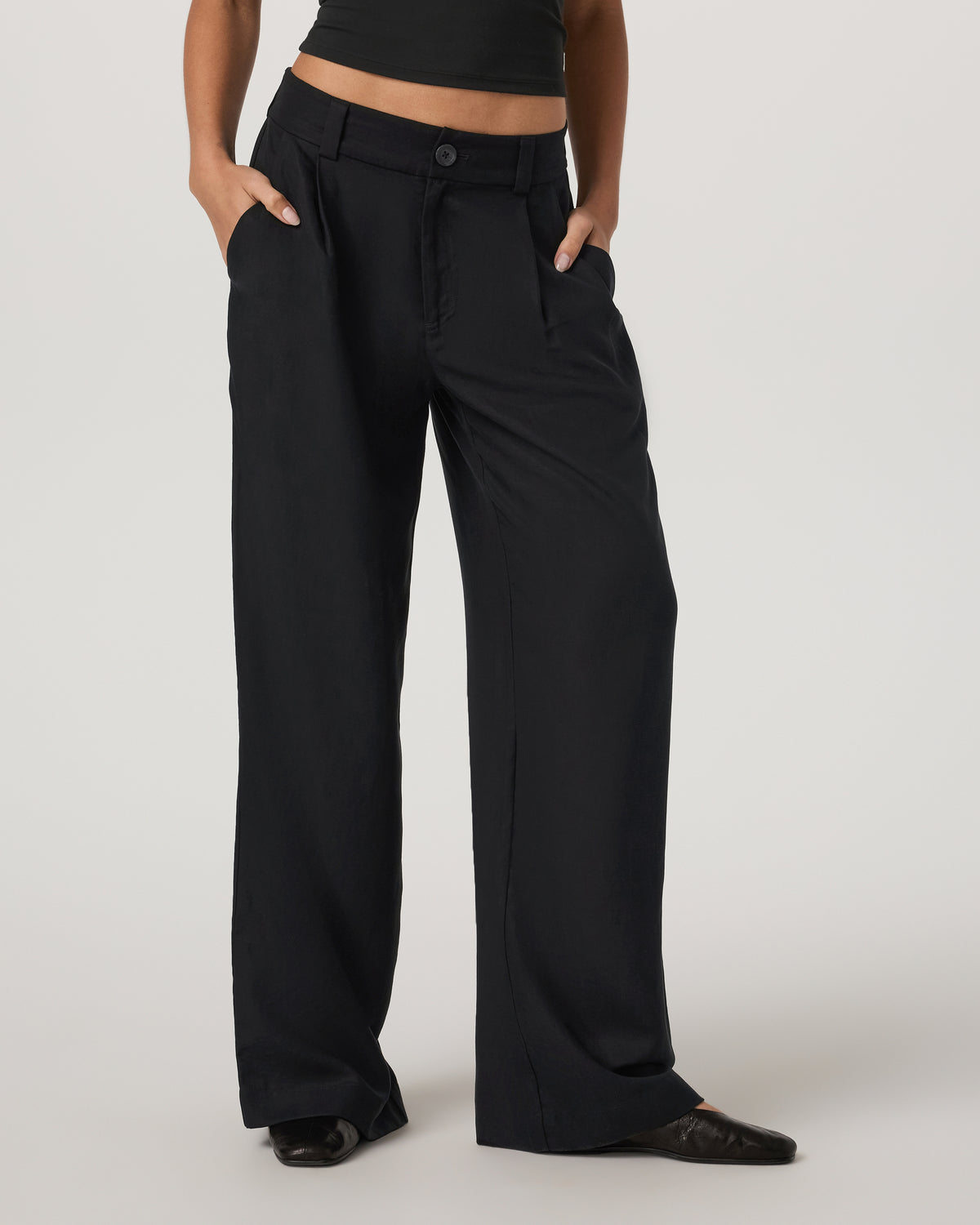 Women Vuori Trestles Twill Wideleg Women's Black Trouser Pants