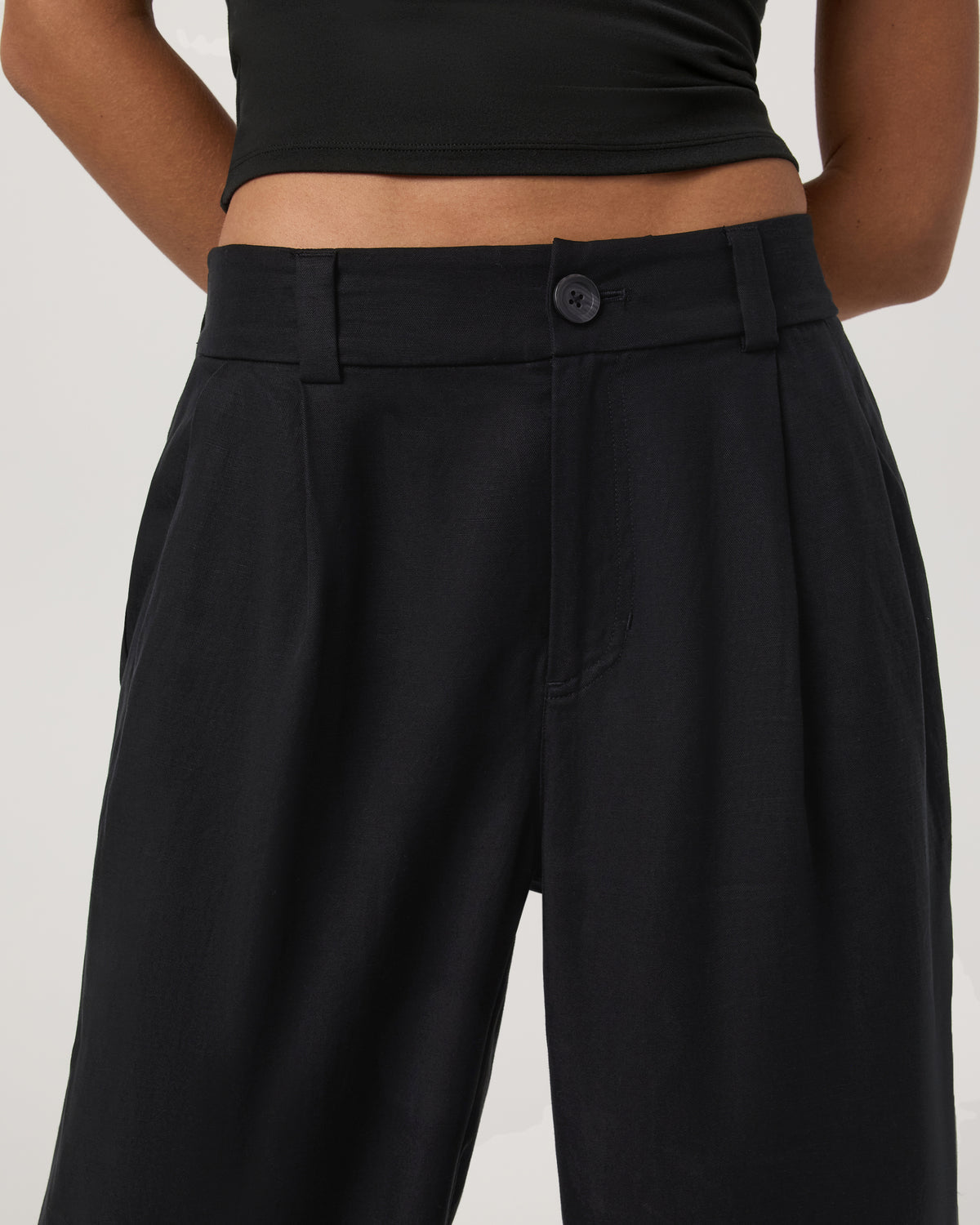 Women Vuori Trestles Twill Wideleg Women's Black Trouser Pants