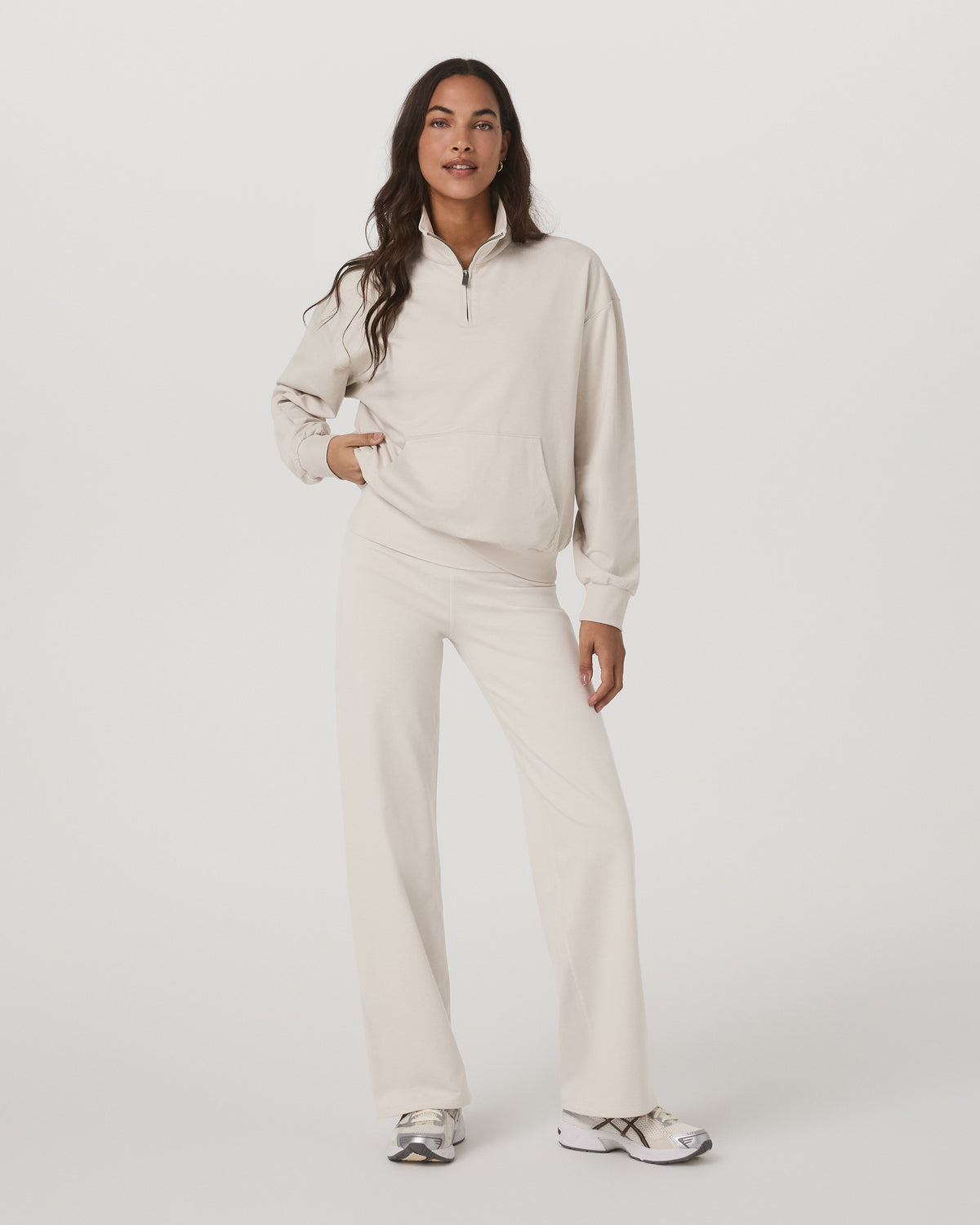 Women|New Vuori Granite Foldover Straight Leg Women's Oatmeal Heather Pant