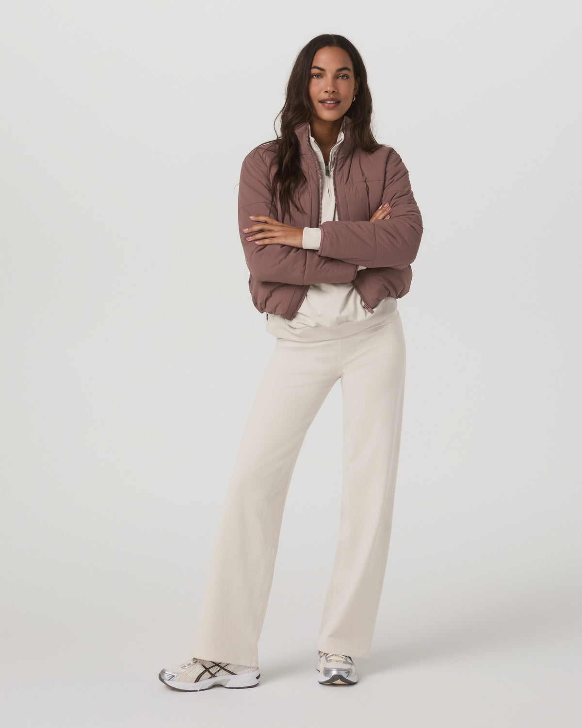 Women|New Vuori Granite Foldover Straight Leg Women's Oatmeal Heather Pant