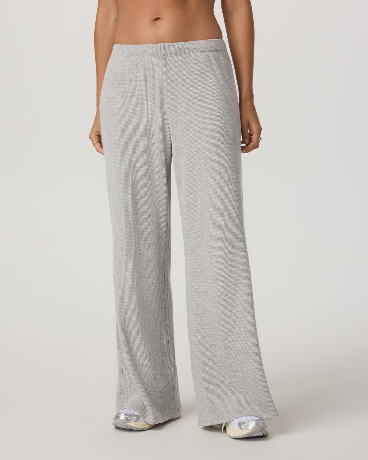 Women Vuori Waffle Wideleg Pant - Short Women's Light Grey Pants