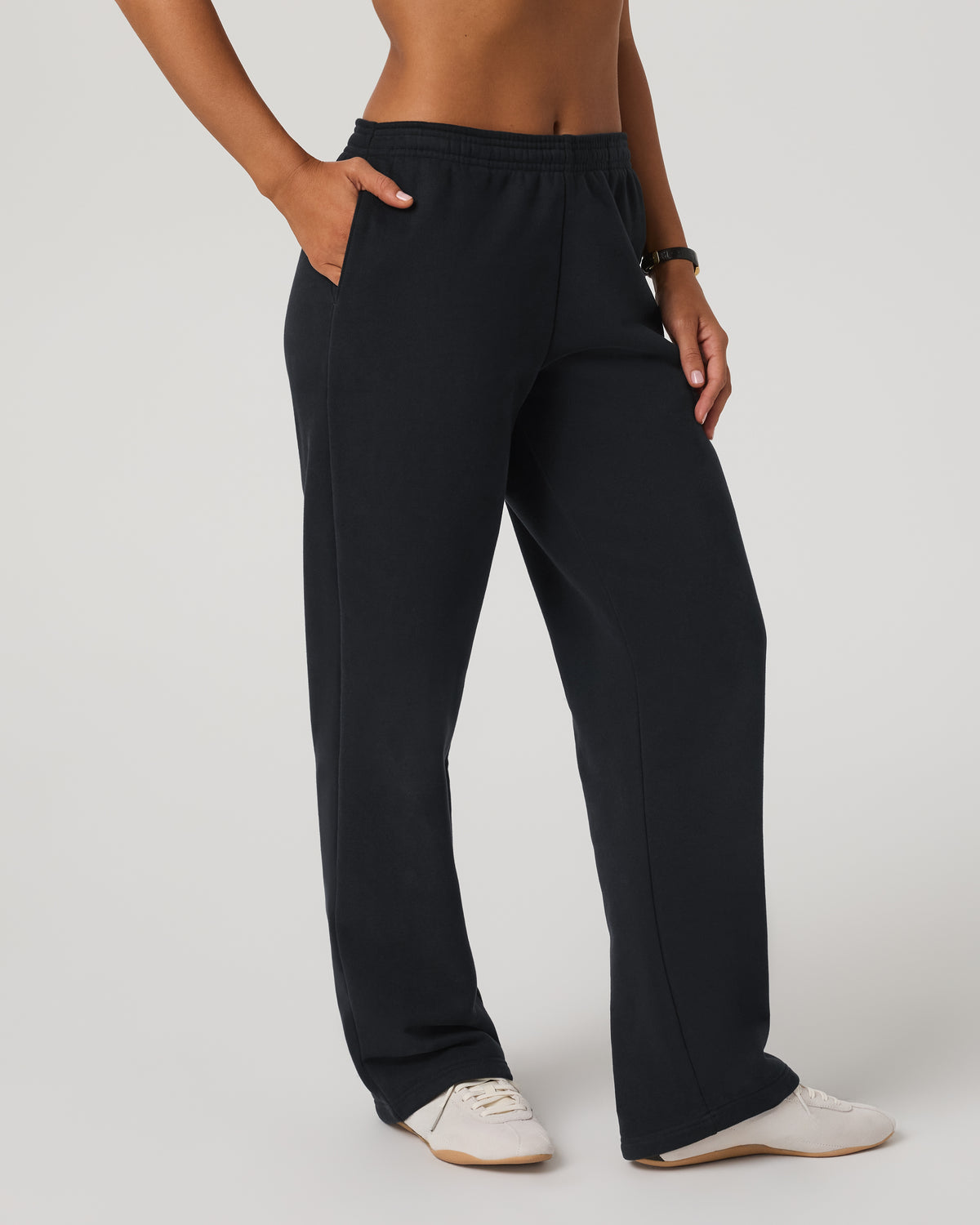 Women Vuori Restore Straight Leg Sweatpant - Long Washed Black Pant