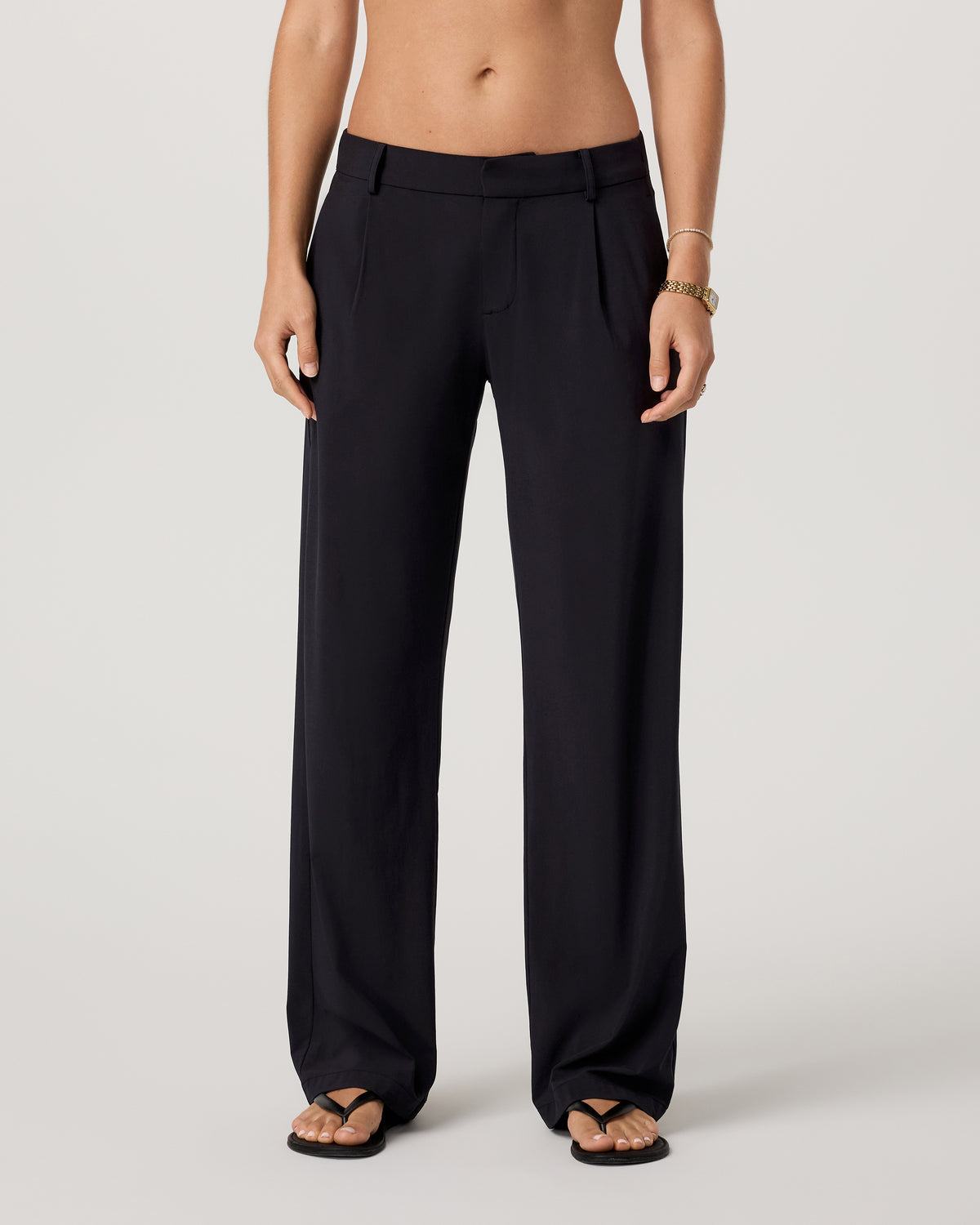 Women Vuori Villa Low Slung Trouser Women's Black Low-Rise Pants