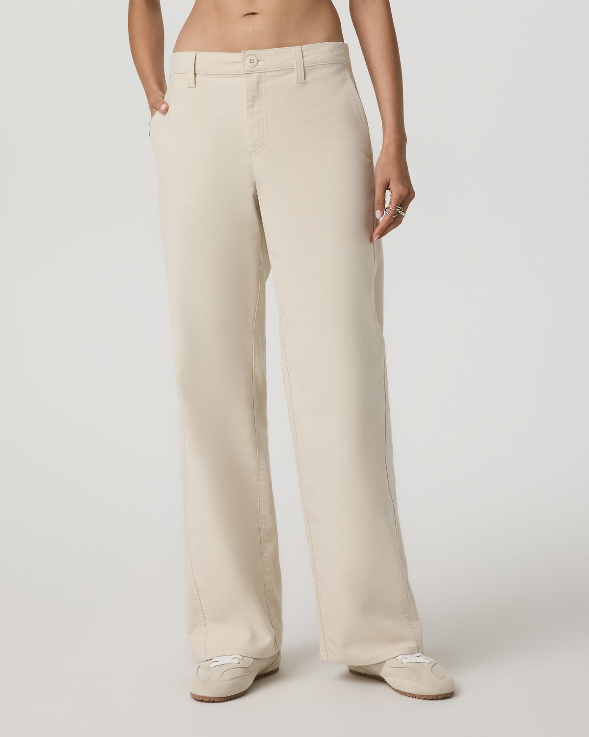 Women Vuori Telluride Twill Pant Women's Bone Mid-Low Rise Pants
