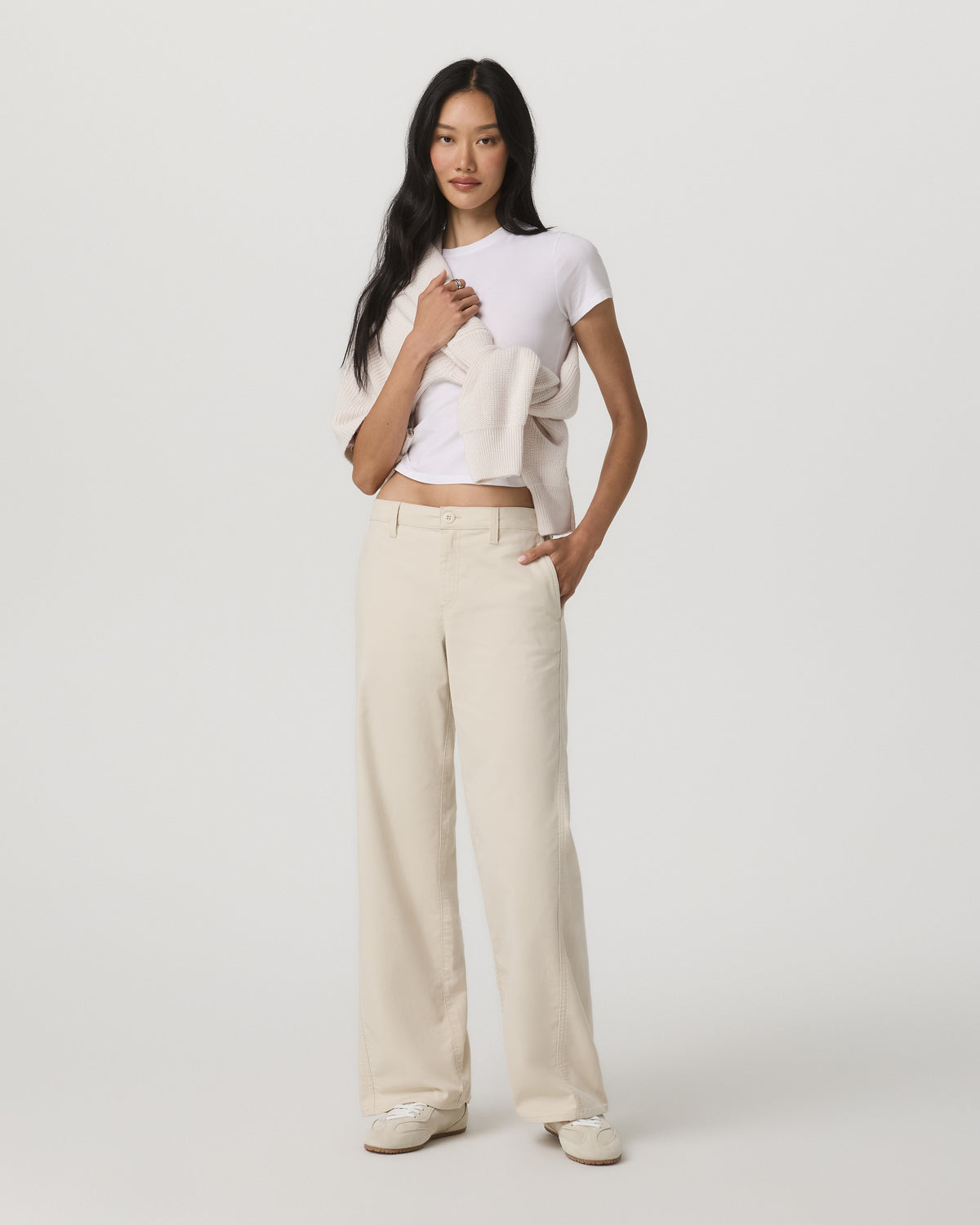 Women Vuori Telluride Twill Pant Women's Bone Mid-Low Rise Pants