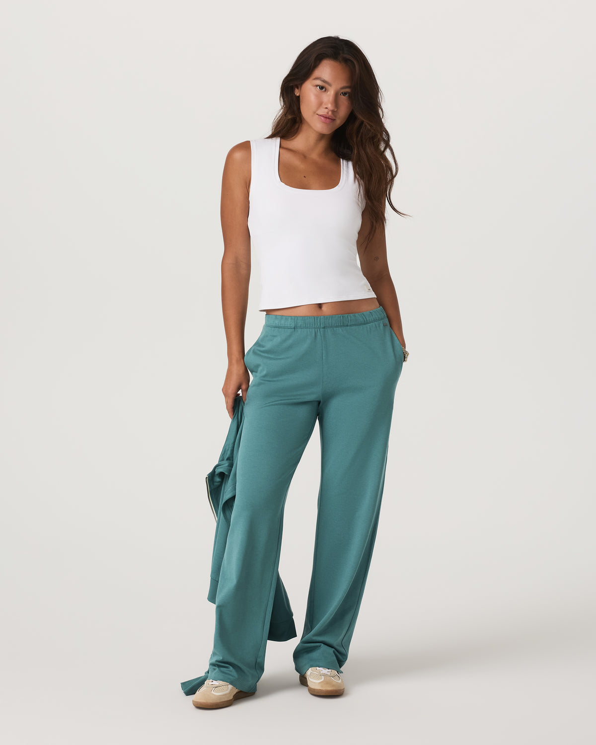 Women Vuori Halo Straight Leg - Long Women's Bluegrass Heather Pant