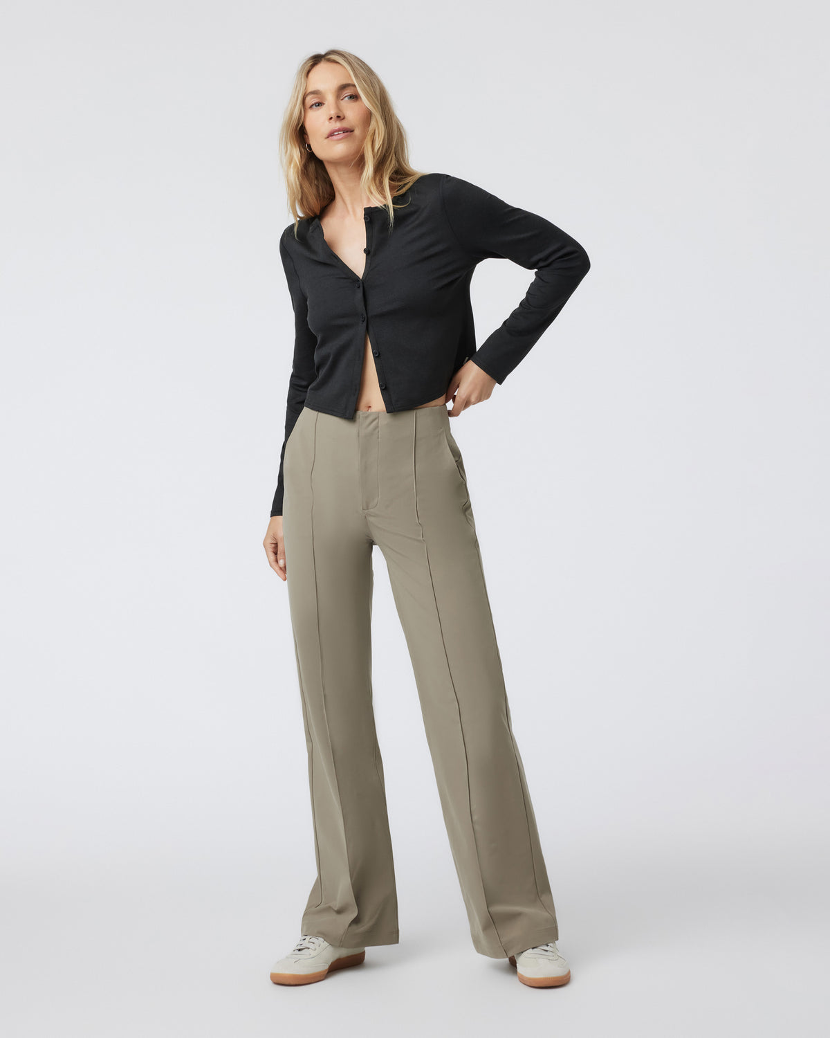 Women Vuori Womens Meta Wideleg Taupe Tailored Pants
