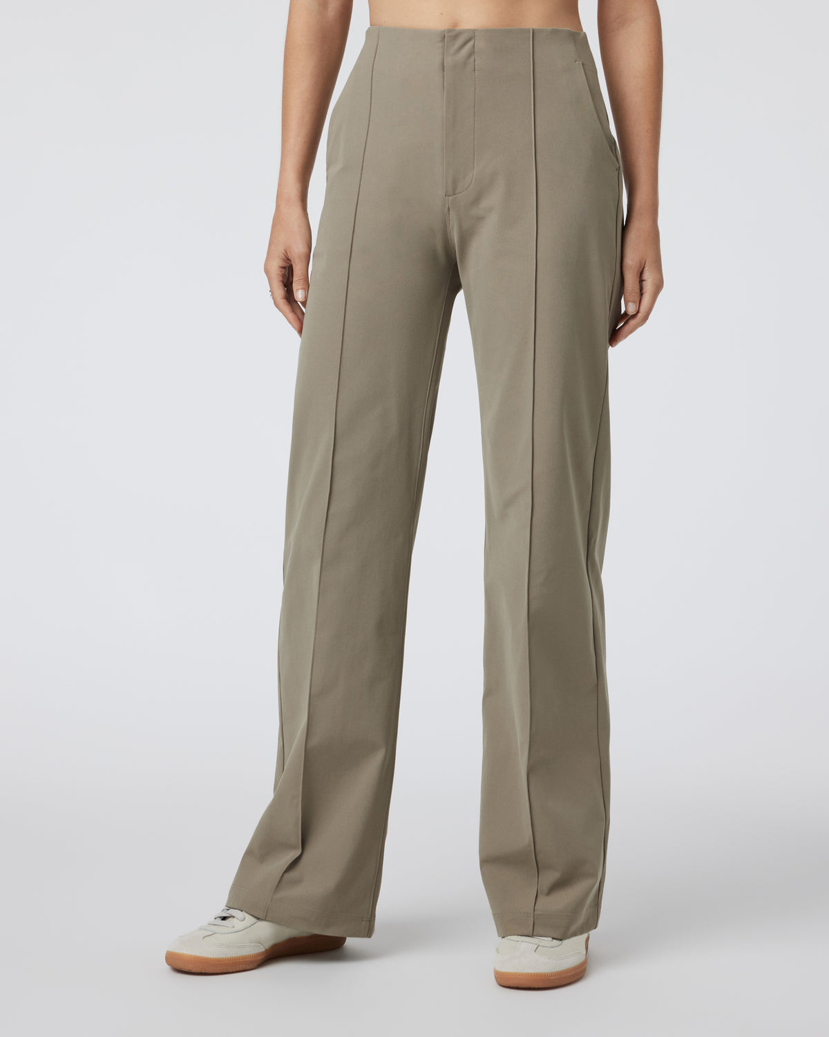 Women Vuori Womens Meta Wideleg Taupe Tailored Pants