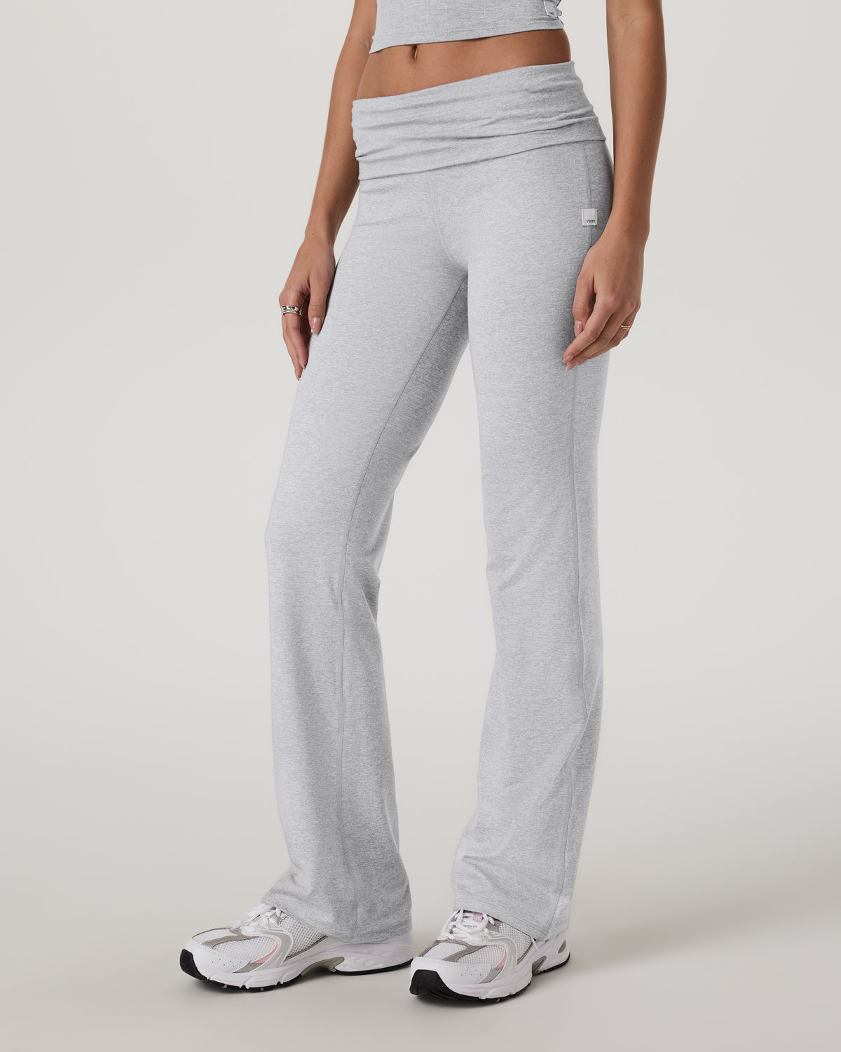 Women Vuori Halo Foldover Pant Pale Grey Heather
