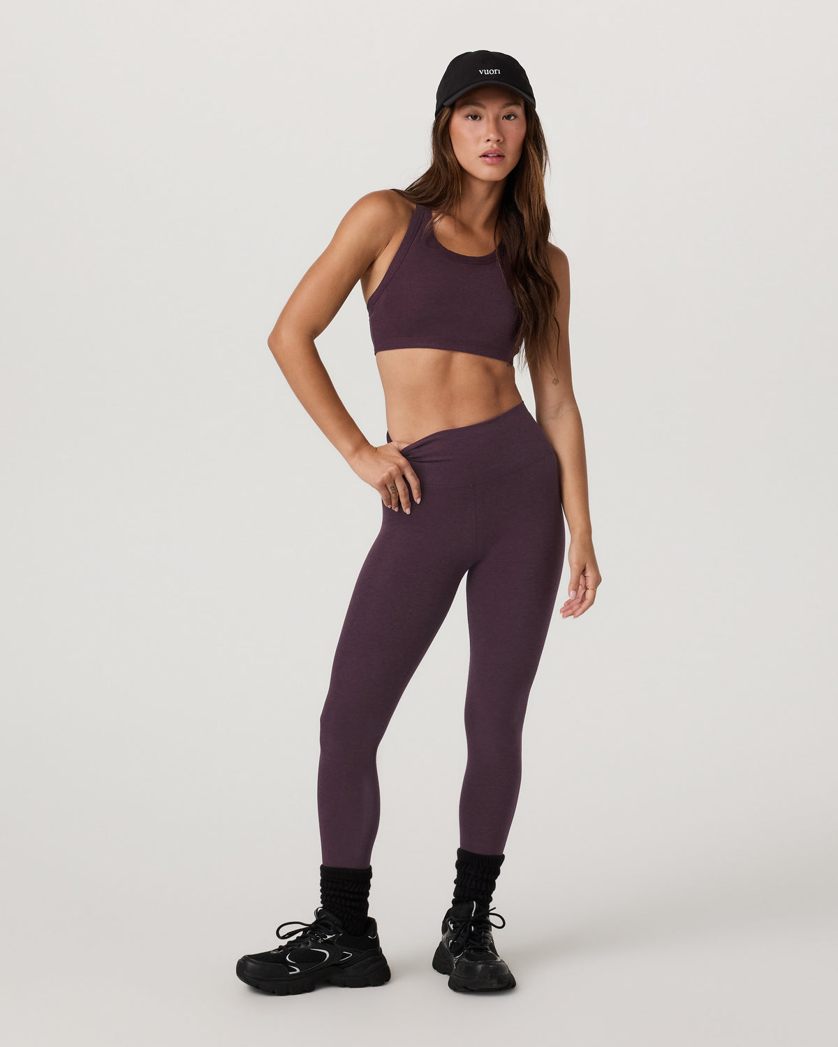 Women Vuori Clean Elevation Legging Women's Raisin Heather Legging