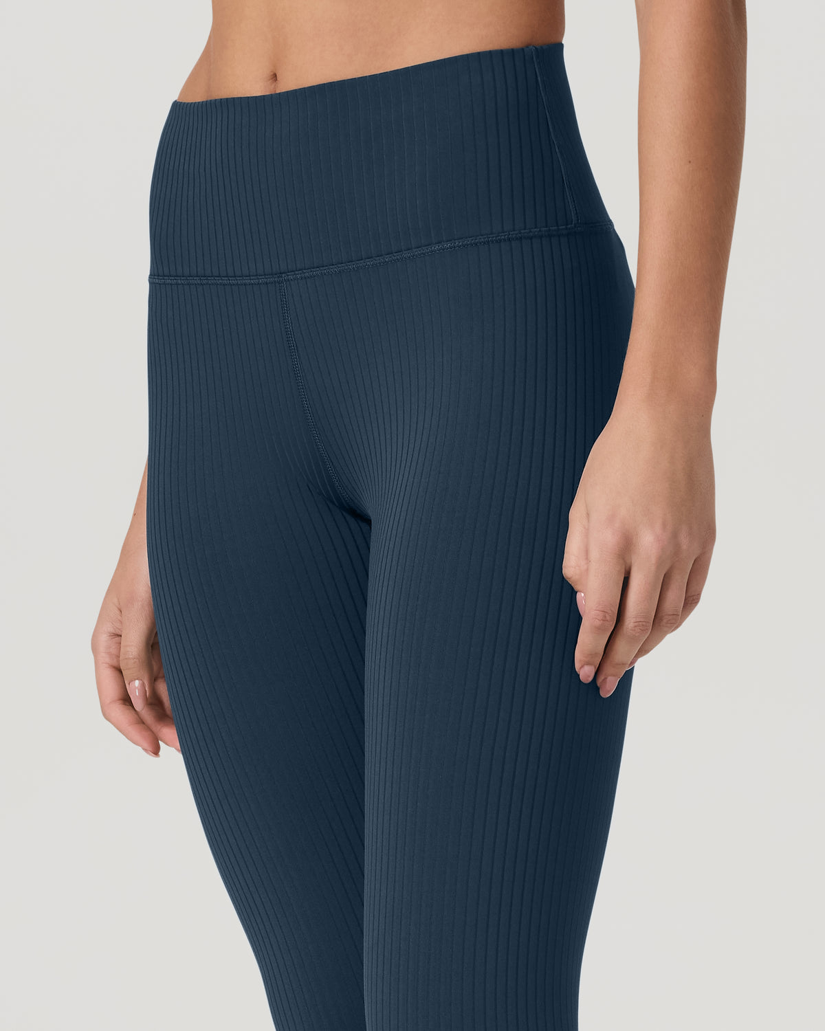 Women Vuori Inversion Rib Legging Women's Ocean Blue Rib Knit Leggings