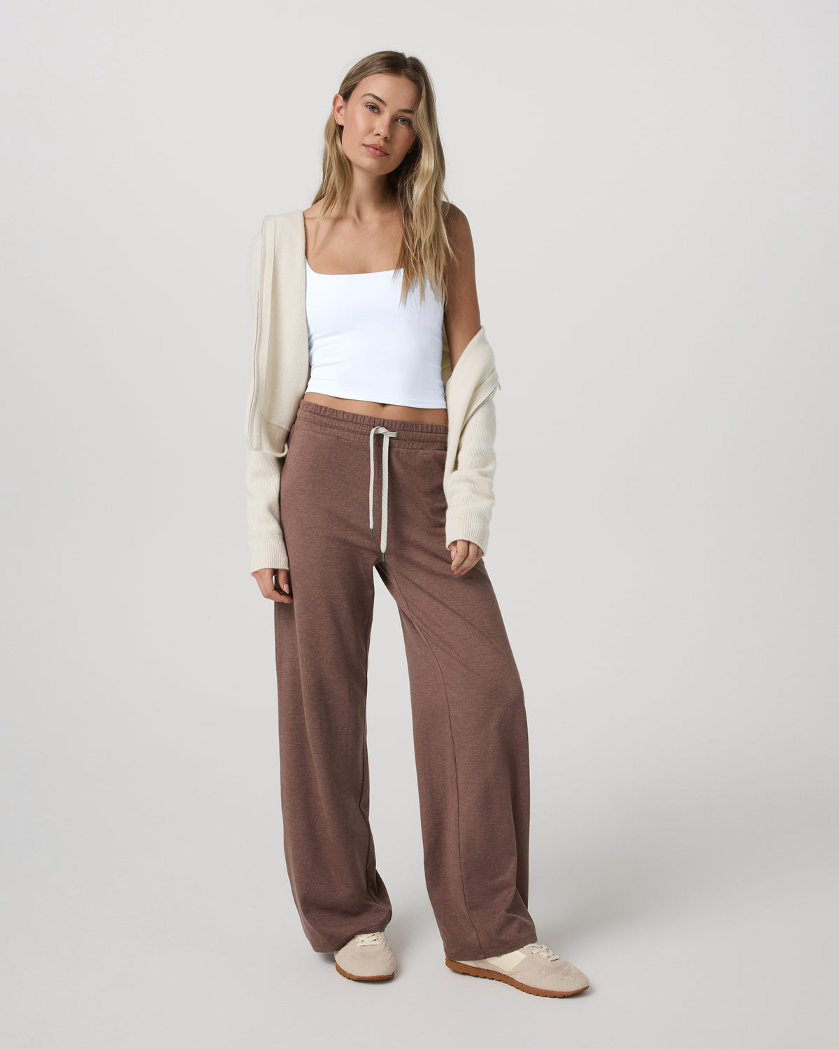 Women Vuori Halo Essential Wideleg - Long Women's Sable Heather Pants