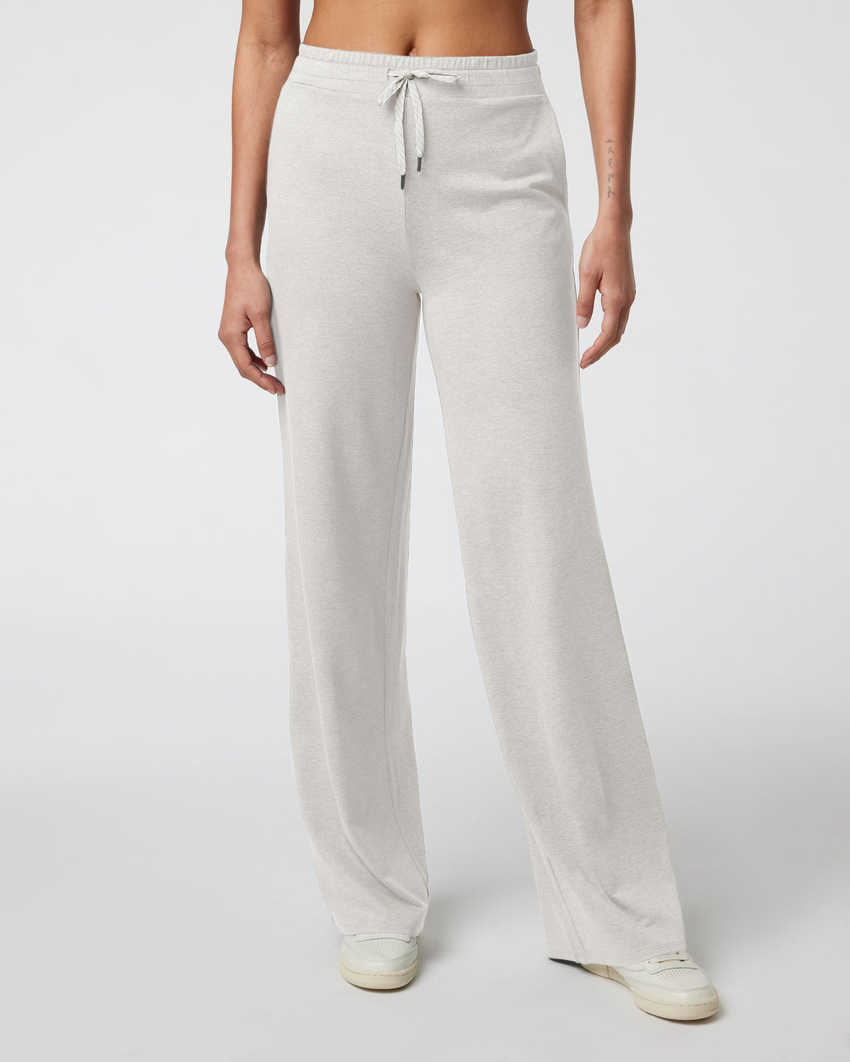 Women Vuori Halo Essential Wideleg - Long Ecru Heather