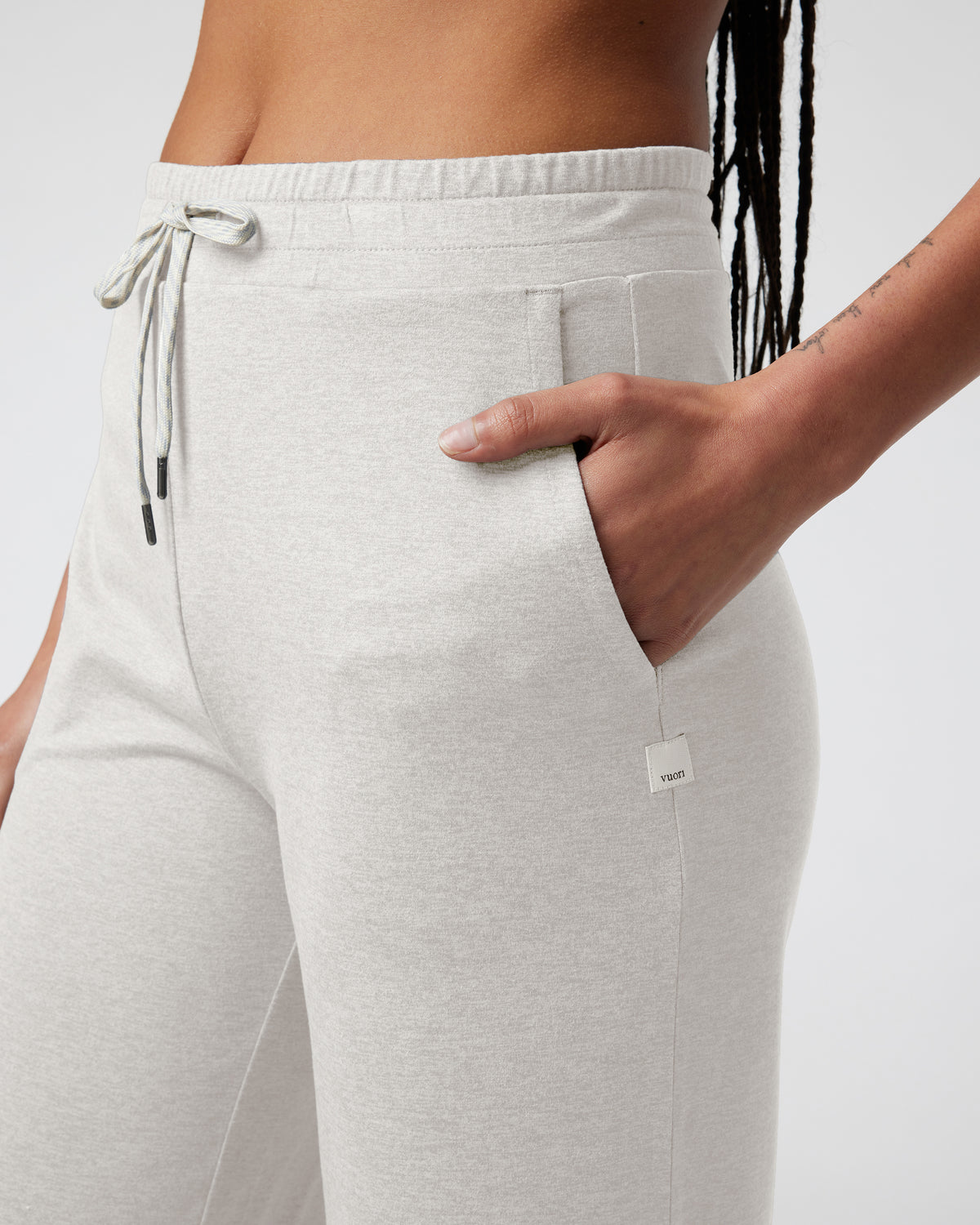 Women Vuori Halo Essential Wideleg - Long Ecru Heather