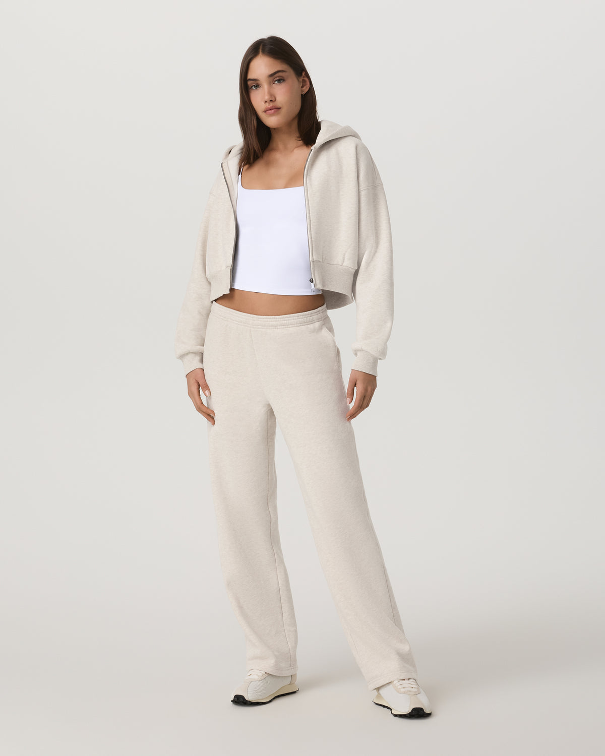 Women Vuori Restore Straight Leg Sweatpant - Short Bone Heather
