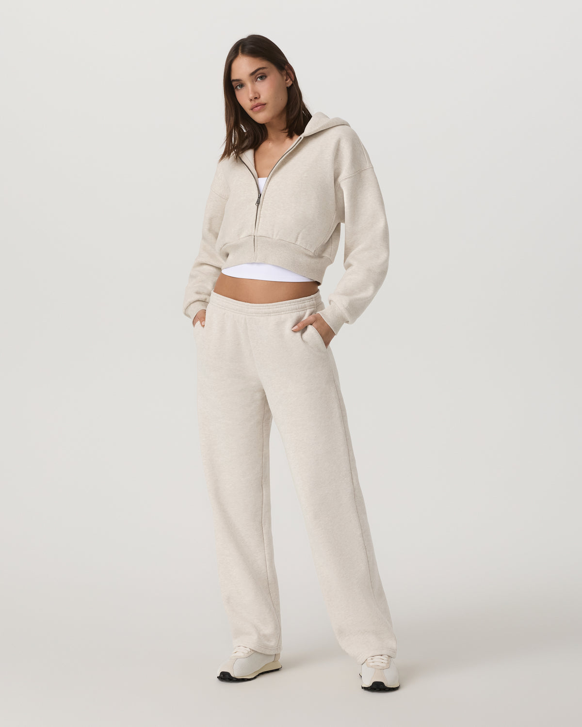Women Vuori Restore Straight Leg Sweatpant - Long Bone Heather