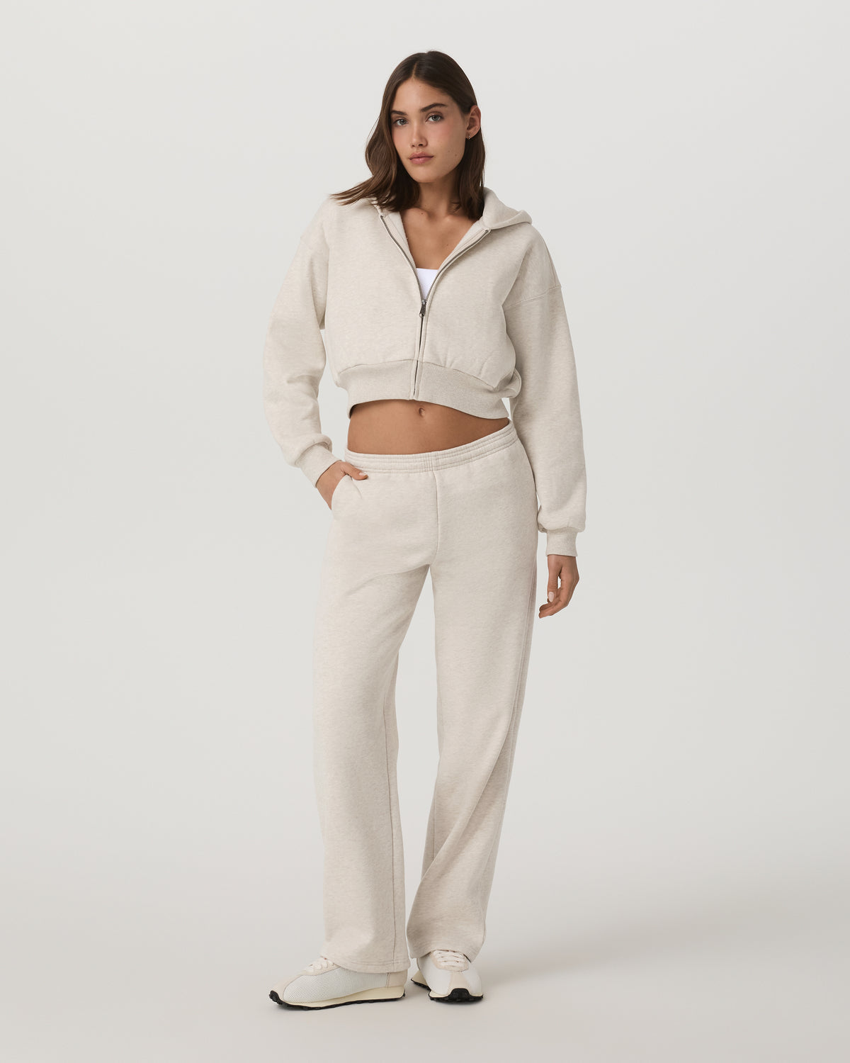 Women Vuori Restore Straight Leg Sweatpant - Long Bone Heather