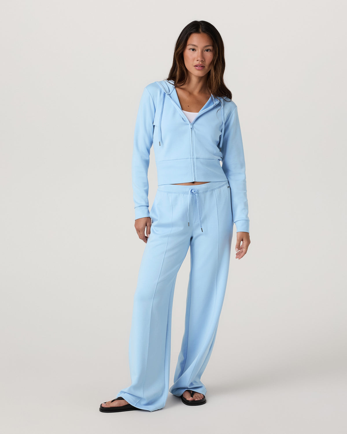 Women Vuori Compose Wideleg Pant Crystal Blue Mid-High Rise Pants
