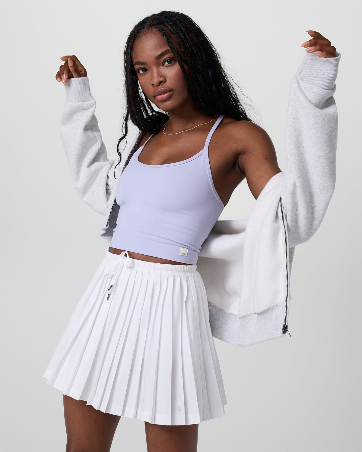 Women Vuori Clementine Pleated Skirt 15" White