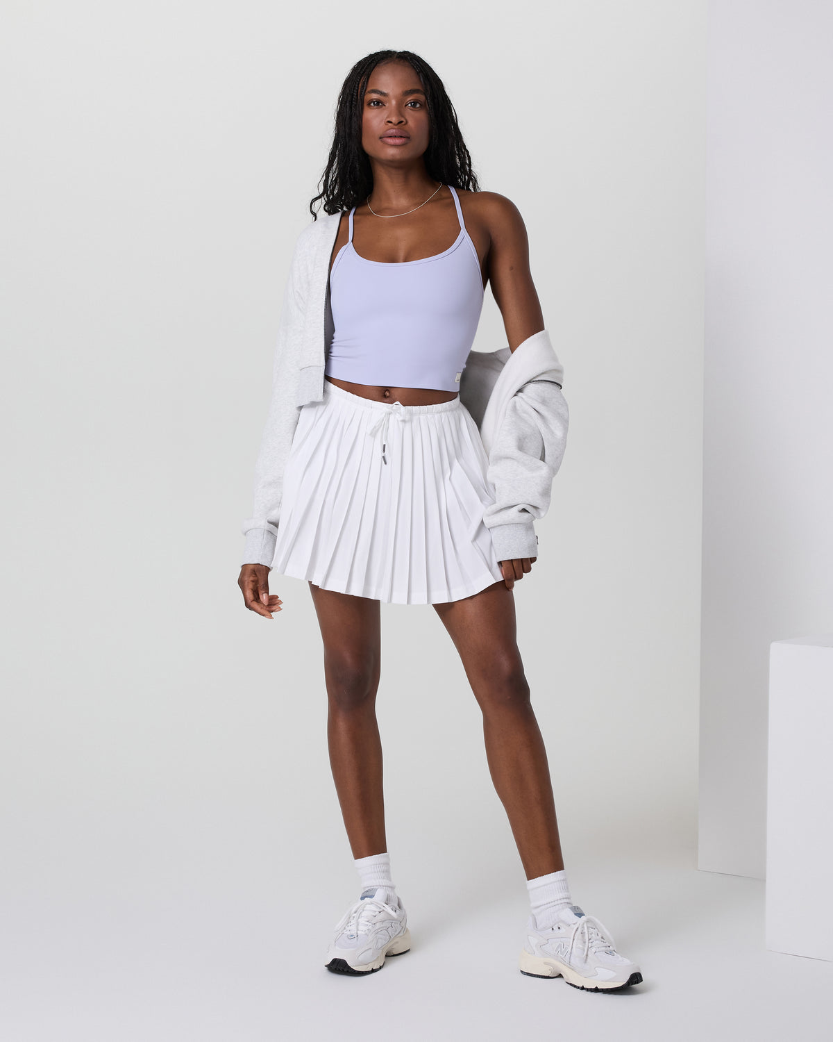 Women Vuori Clementine Pleated Skirt 15" White