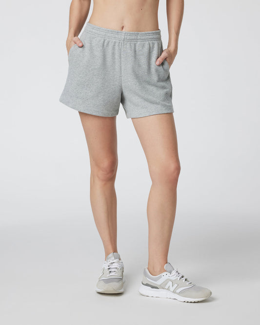 Women Vuori Sedona Sport Short Light Heather Grey Fleece Shorts