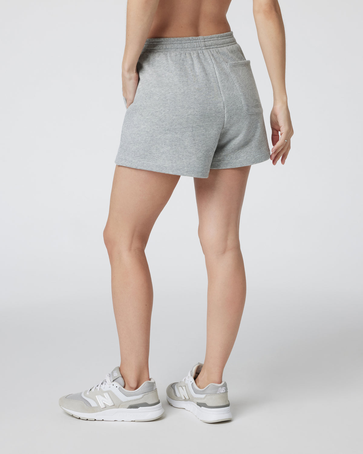 Women Vuori Sedona Sport Short Light Heather Grey Fleece Shorts
