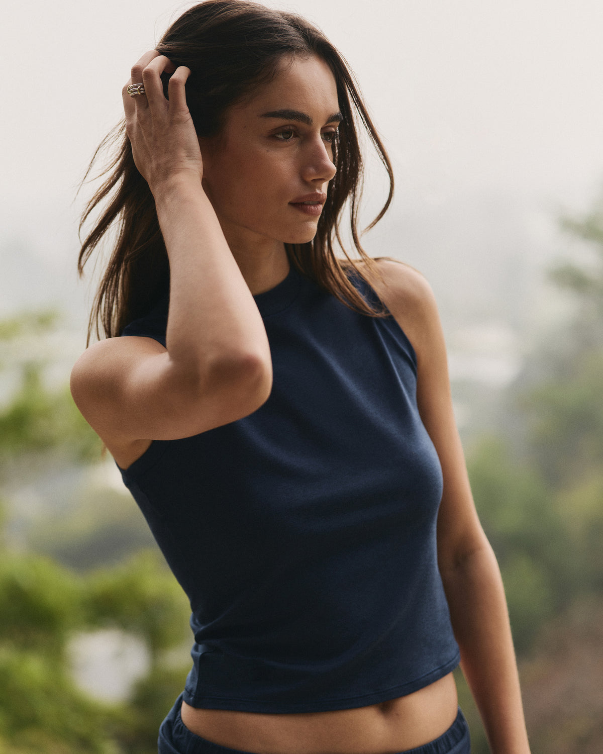 Women|New Vuori Halo Muscle Tank Women's Blue Coast Heather Tank Top