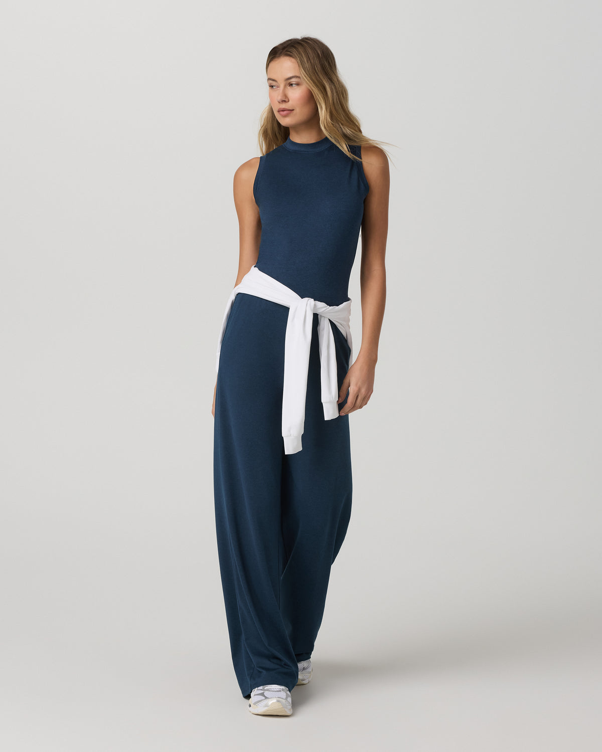 Women|New Vuori Halo Muscle Tank Women's Blue Coast Heather Tank Top