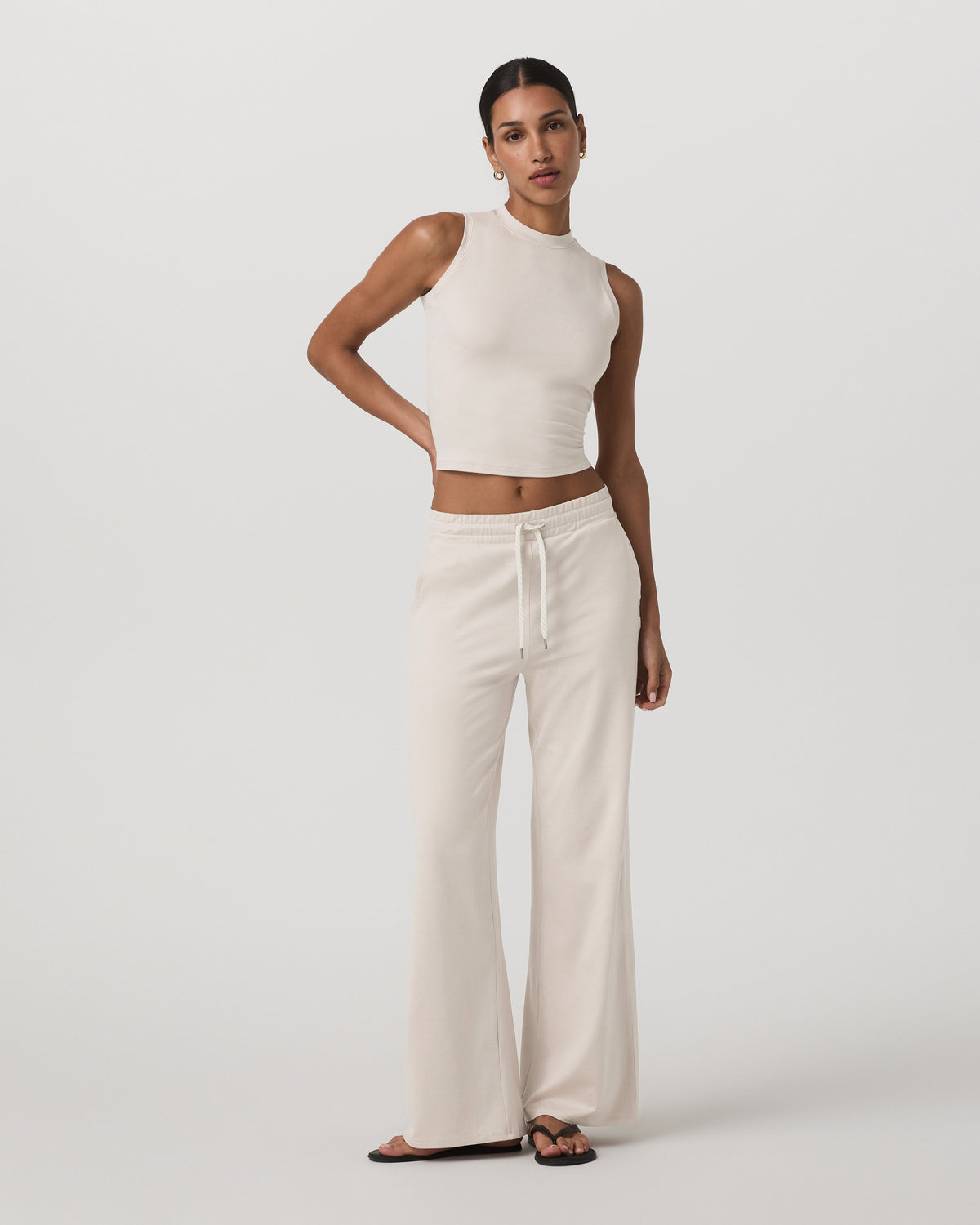 Women|New Vuori Halo Muscle Tank Women's Ecru Heather Tank Top