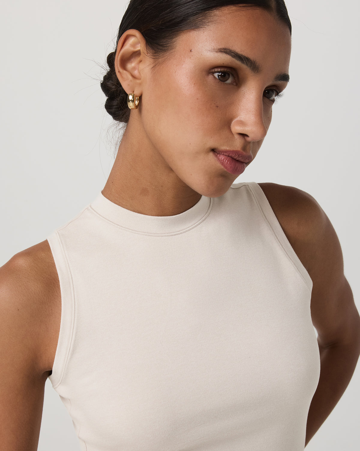 Women|New Vuori Halo Muscle Tank Women's Ecru Heather Tank Top